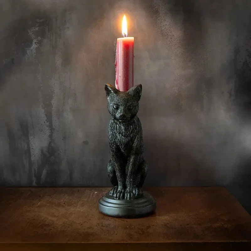 Black Cat Candle Holder