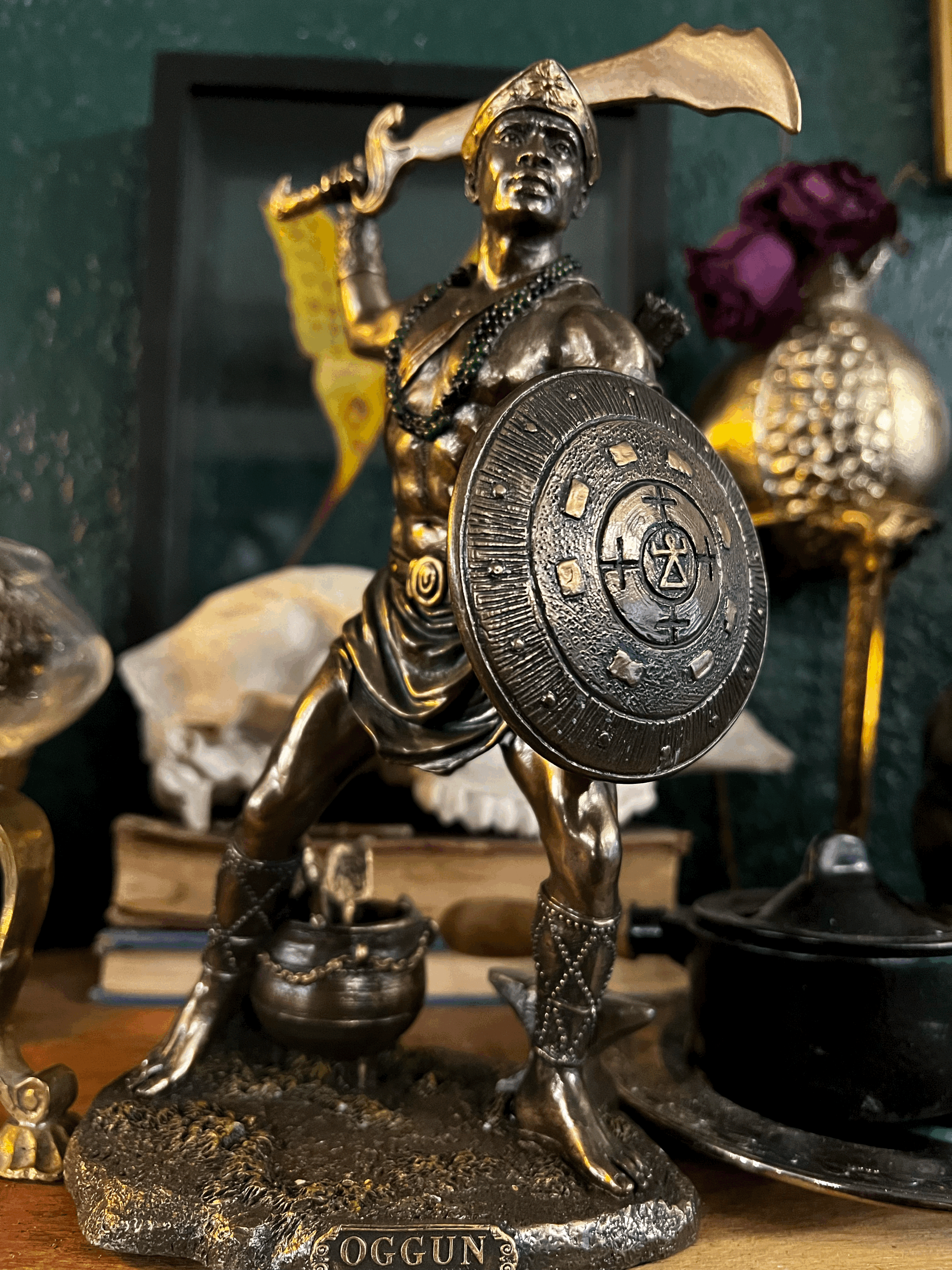 Orisha Ogun Statue in Bronze Finish