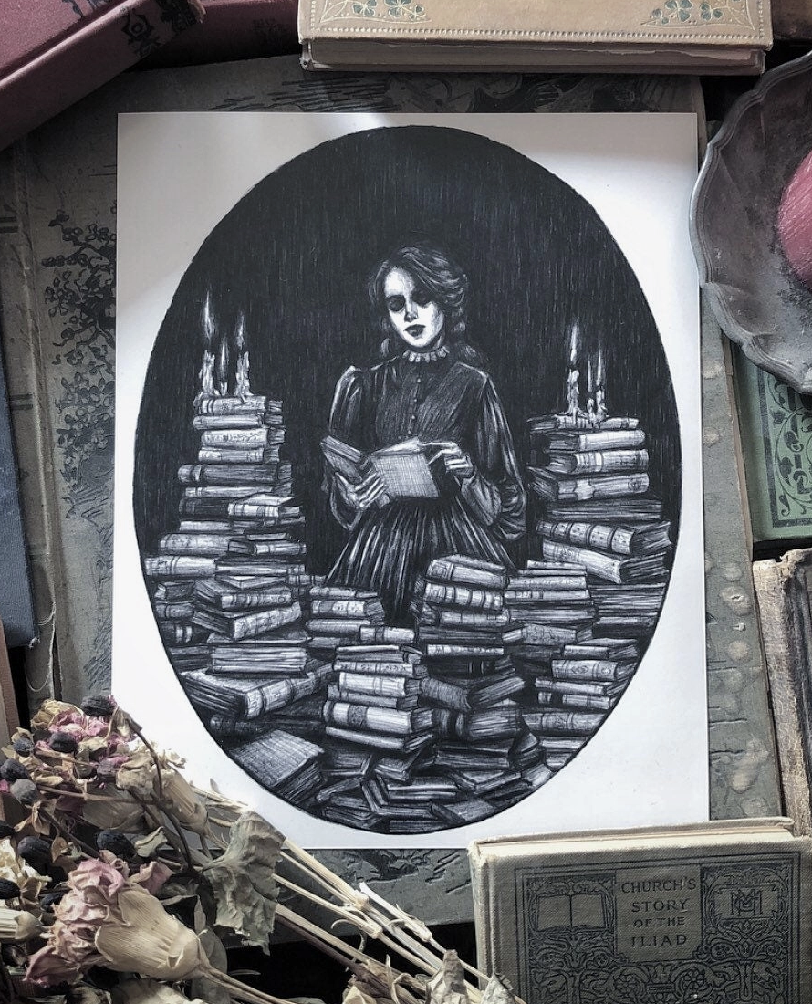 Bury Me in Books 5x7 Fine Art Print