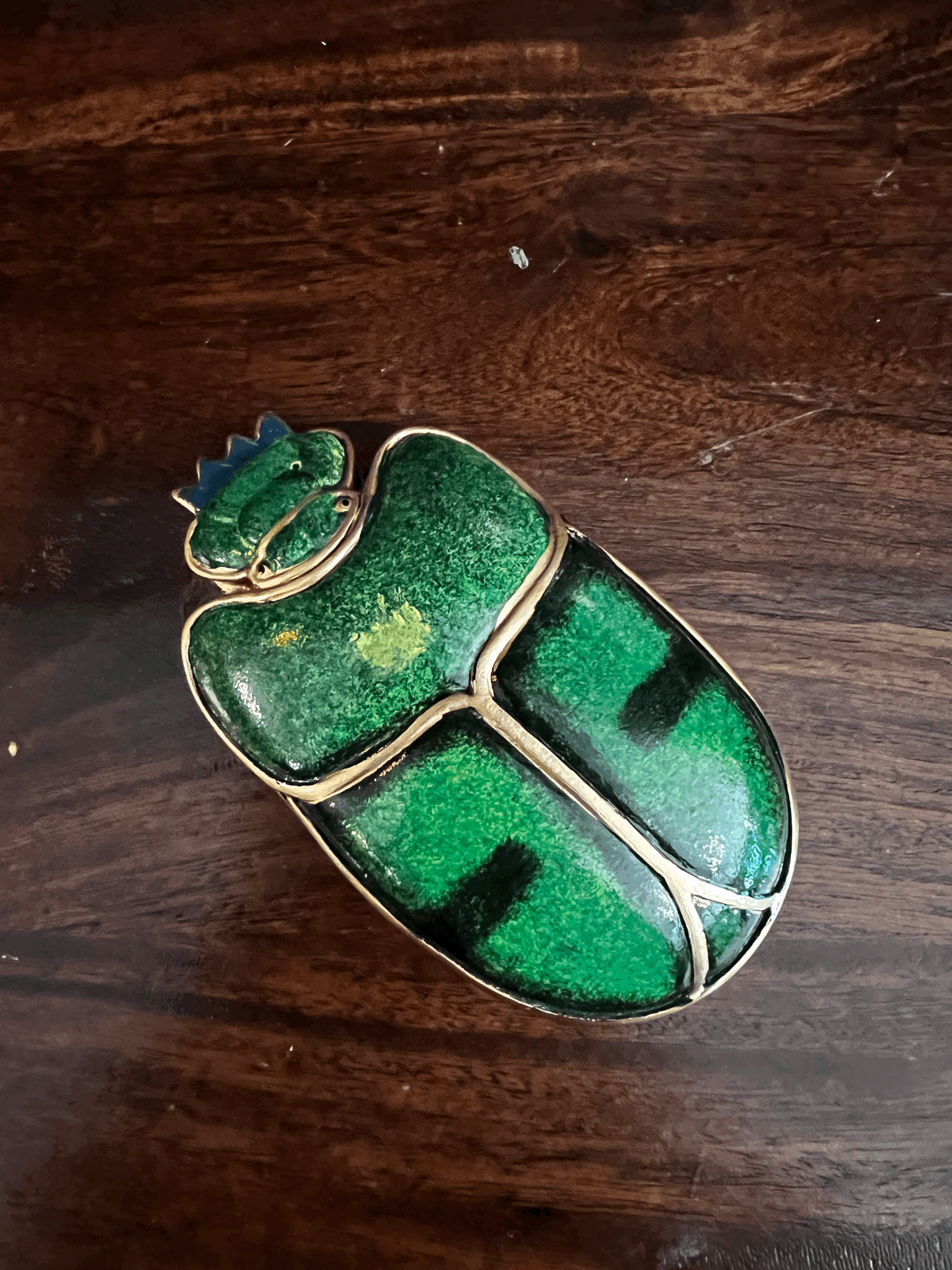 Egyptian Green and Gold Scarab