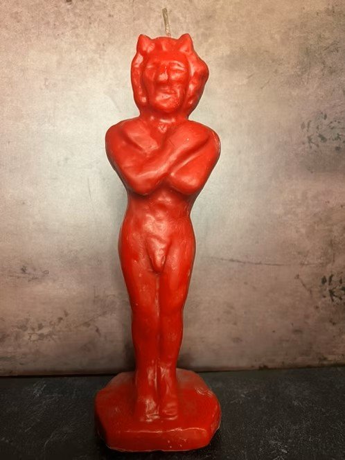 Red Devil Figure Candle