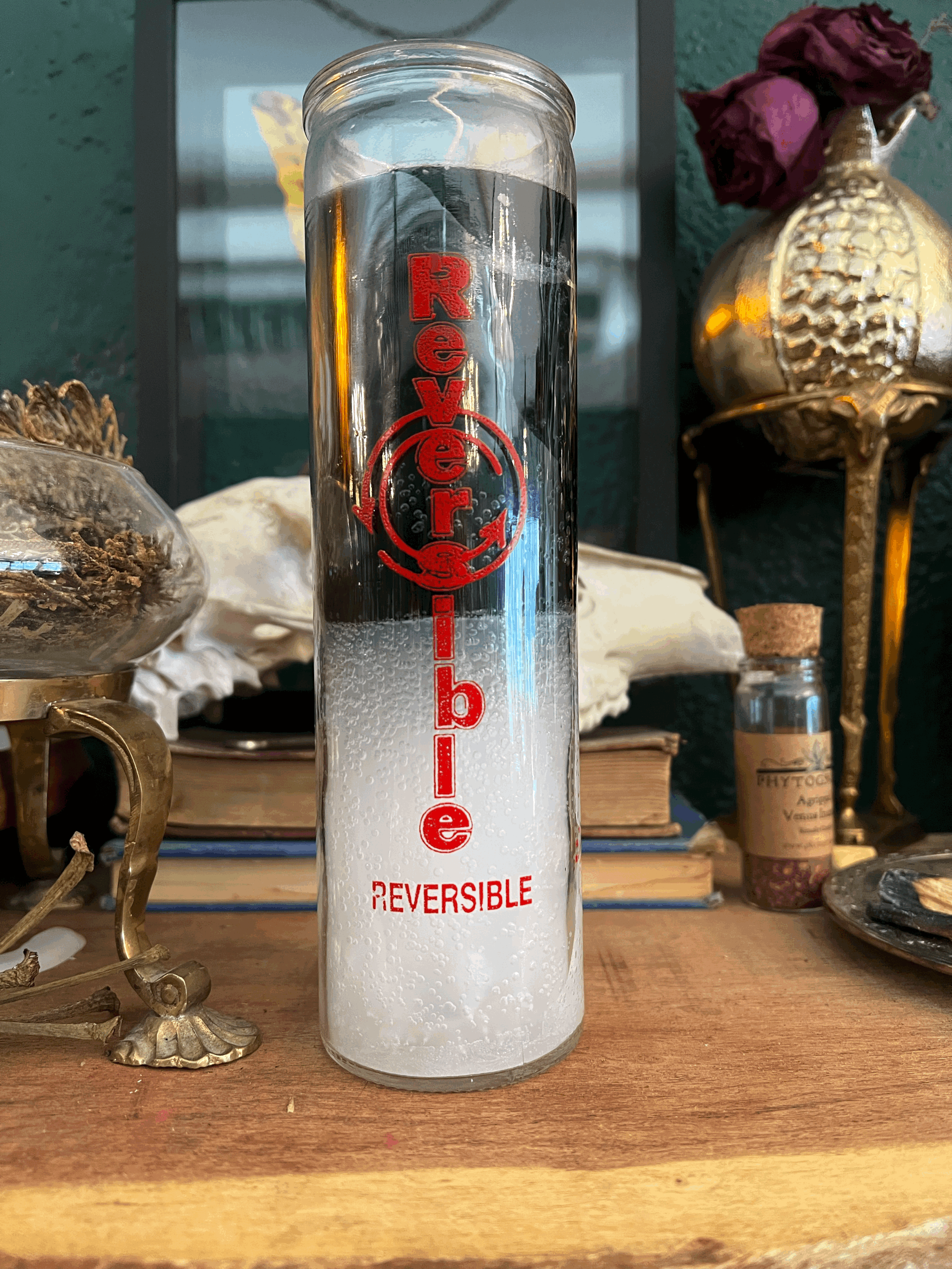 Reversible 7 Day Candle Black over White