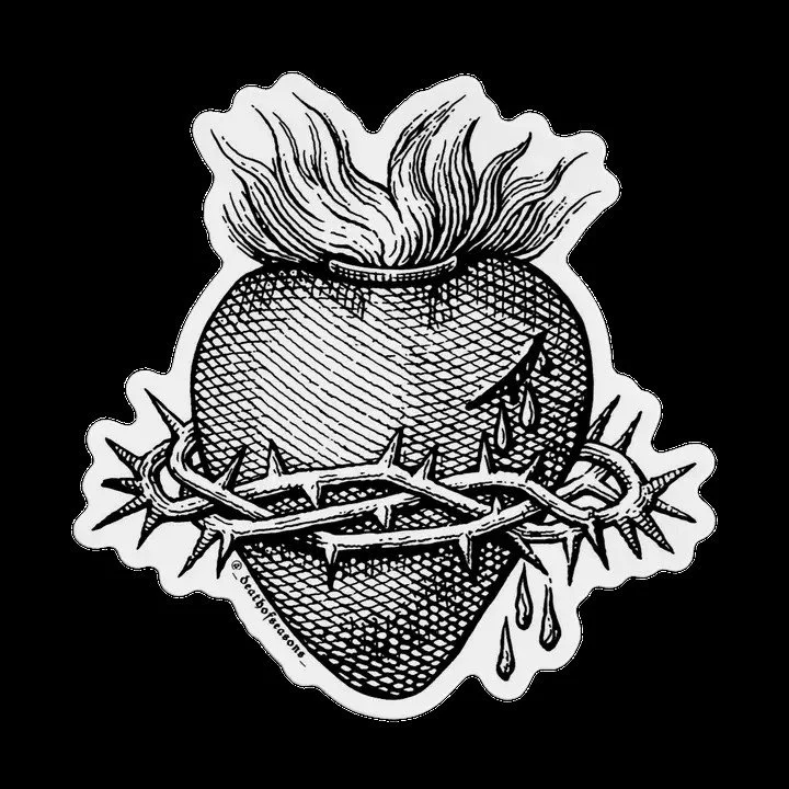 Sacred Heart Thorns Sticker