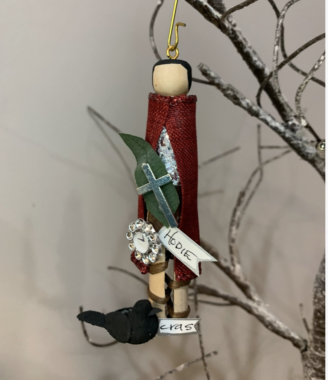 St. Expedite Wooden Ornament
