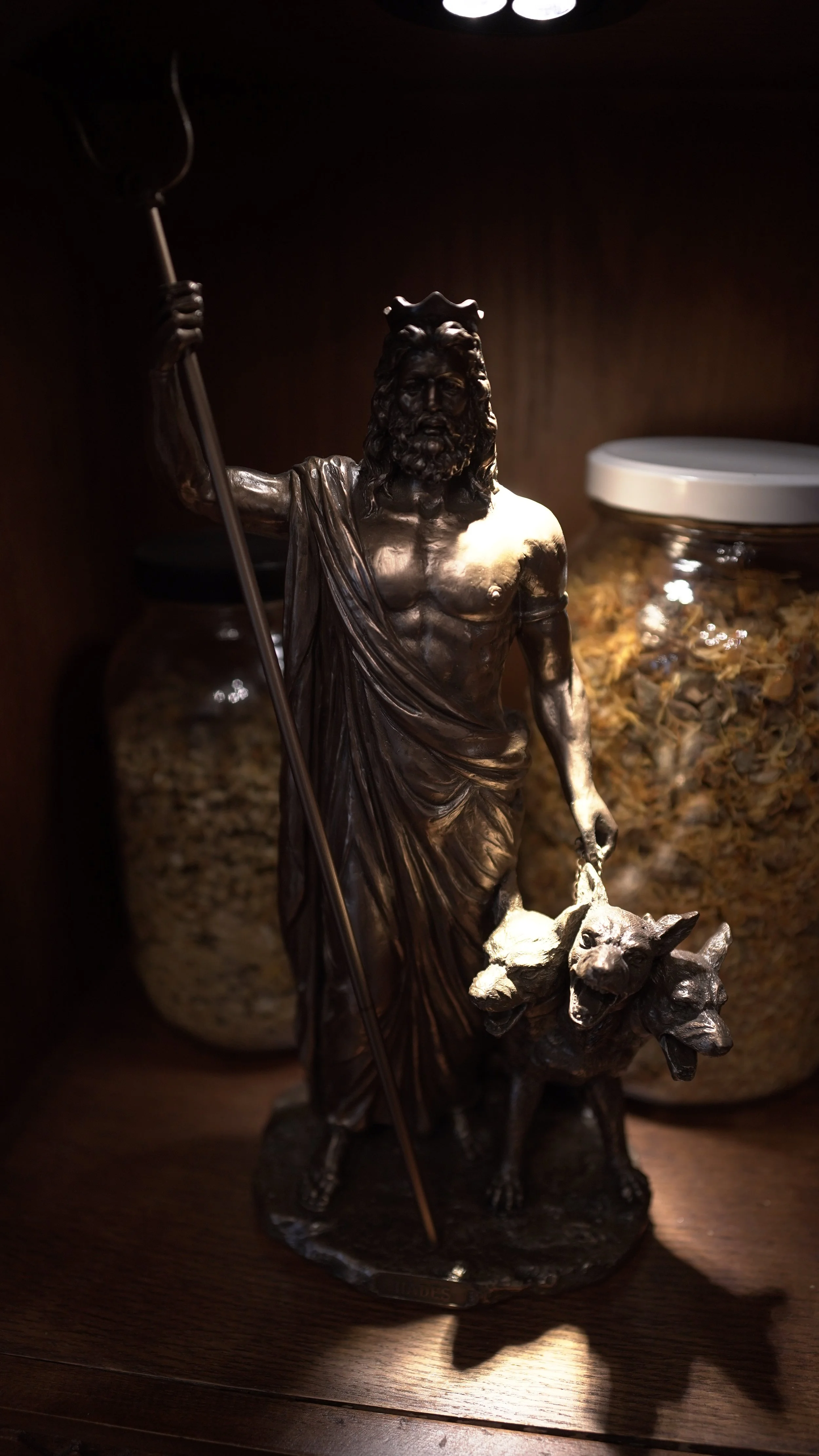 Hades Greek God Of the Underworld Statue in Bronze Finish