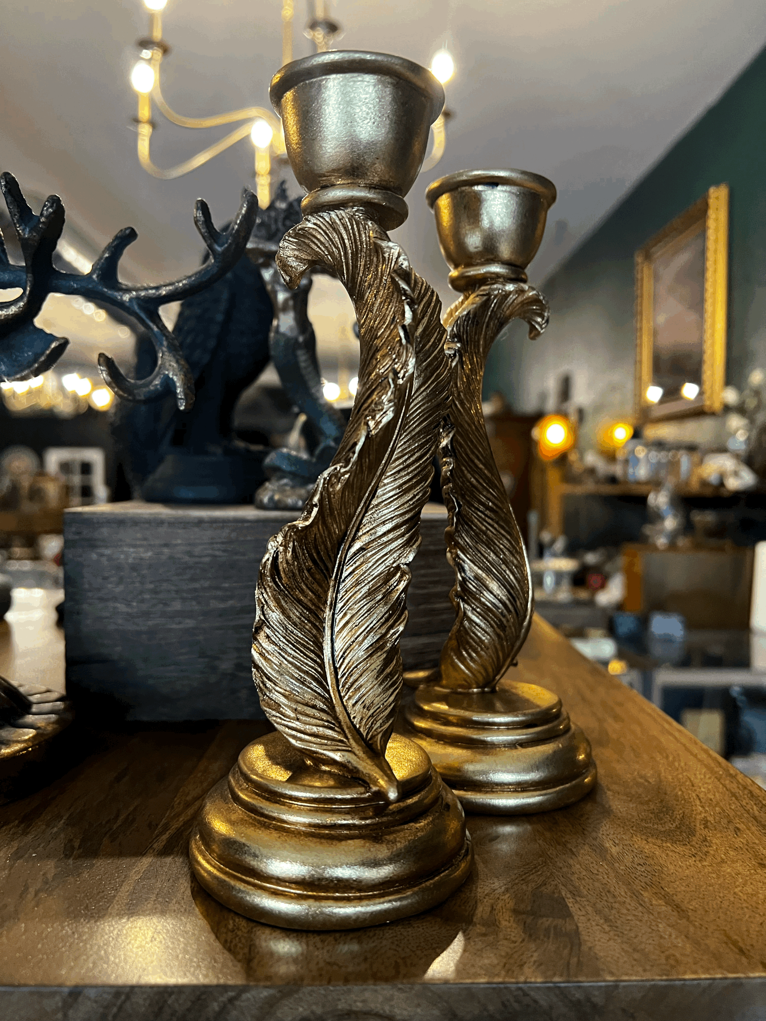 Decorative Feather Candle Holder