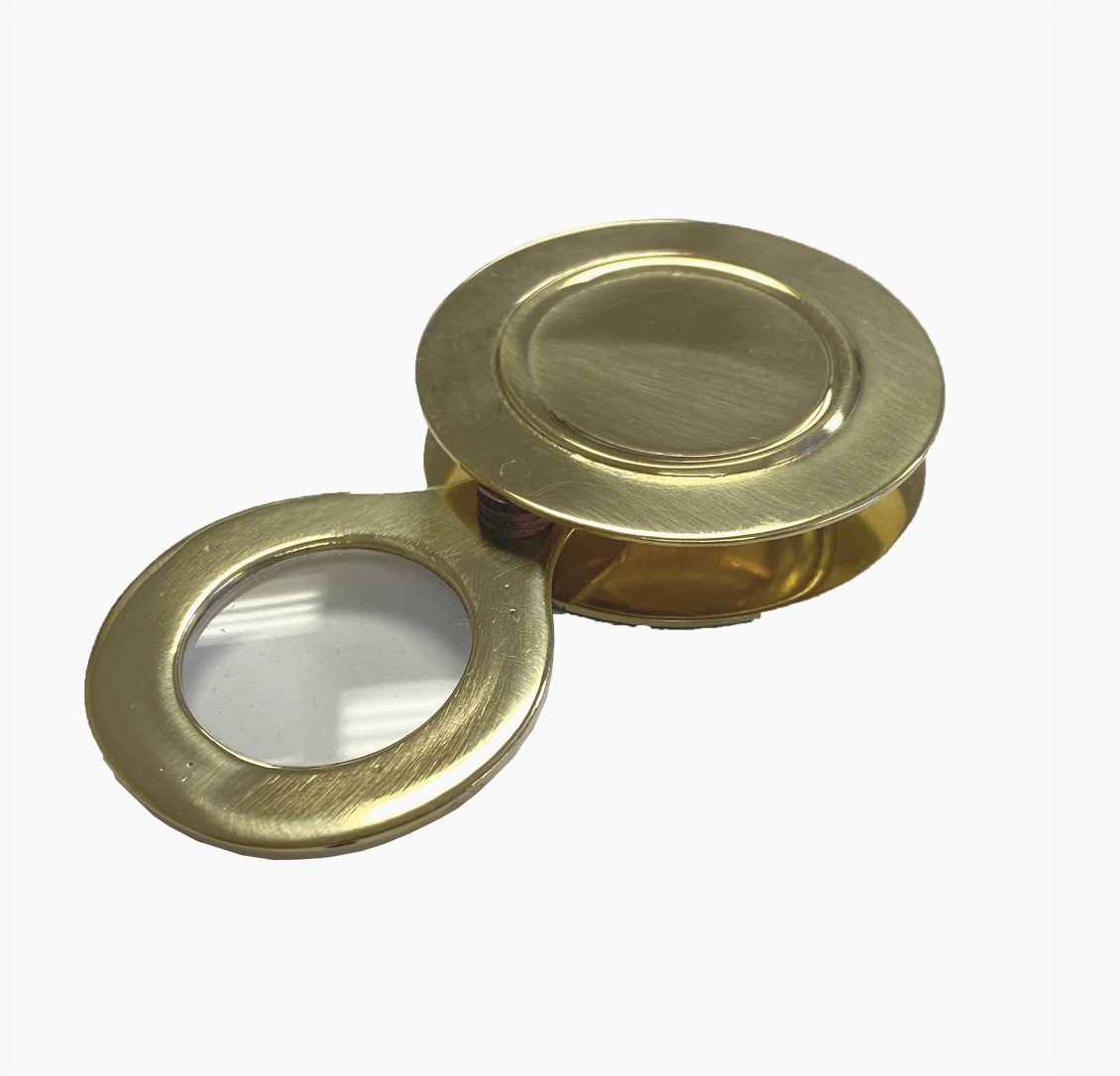 Brass Pocket Magnifier with Flip-Out Lens