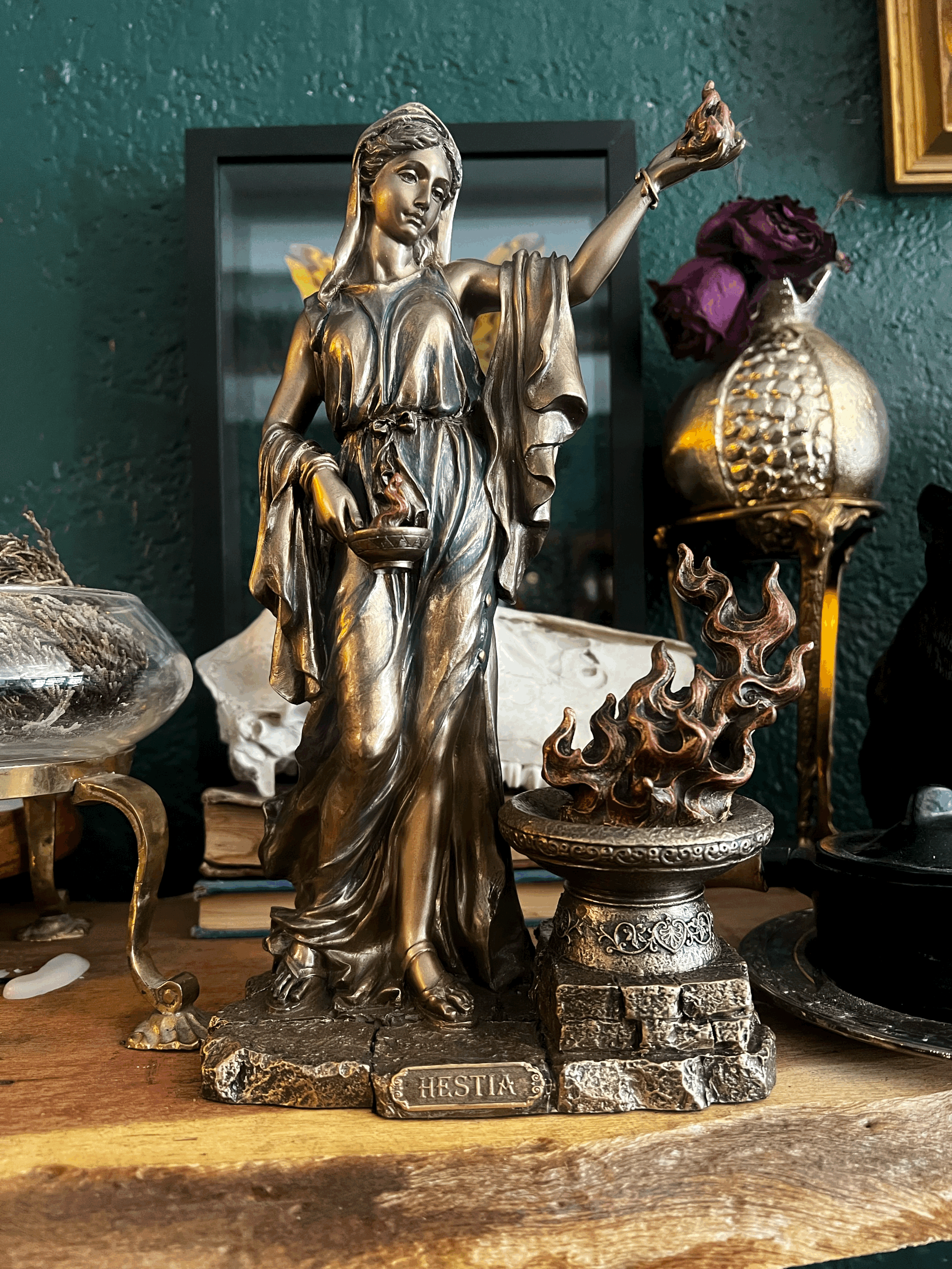Hestia Greek Goddess Of the Hearth Statue in Bronze