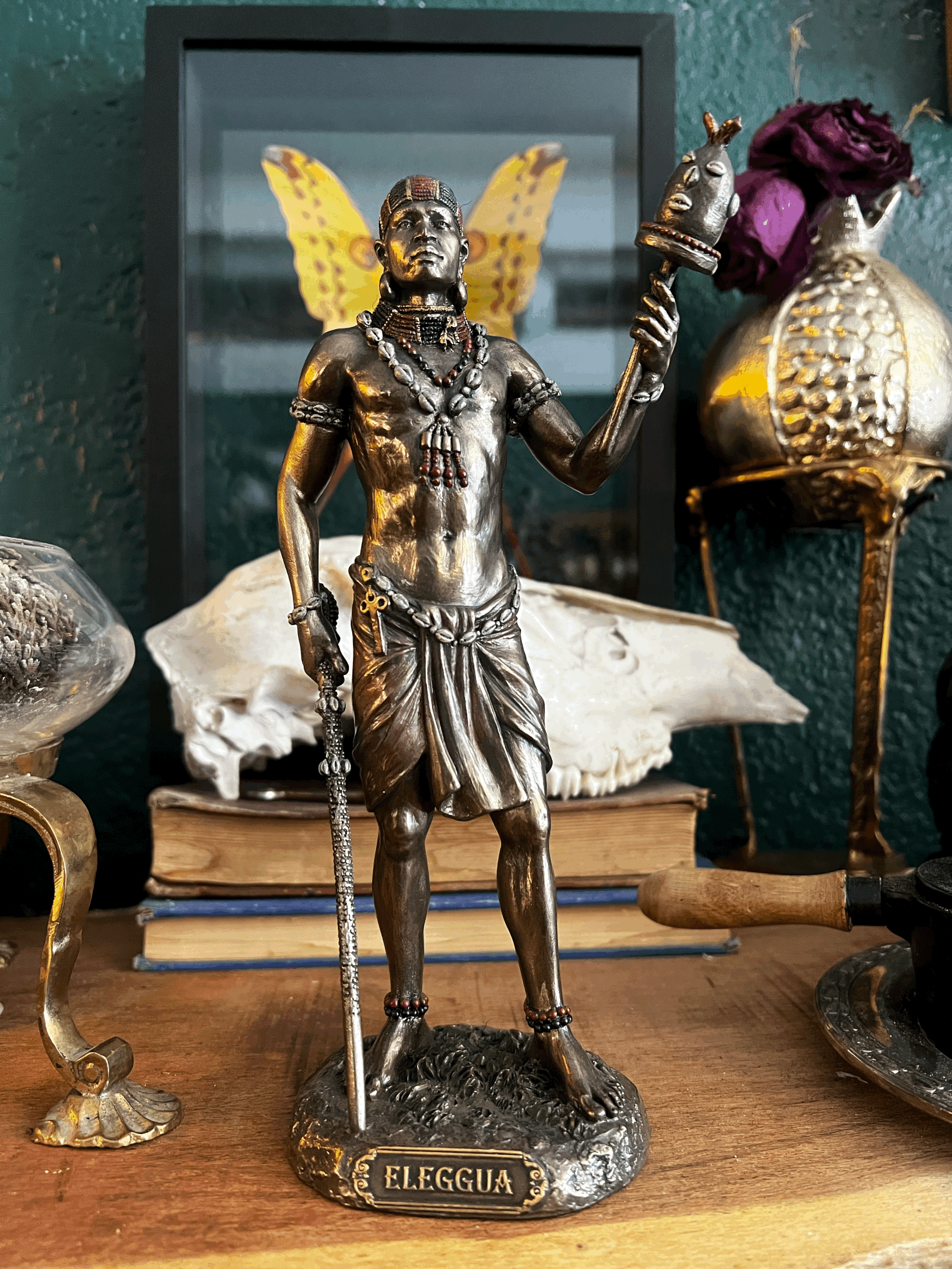Orisha Eleggua Statue in Bronze Finish