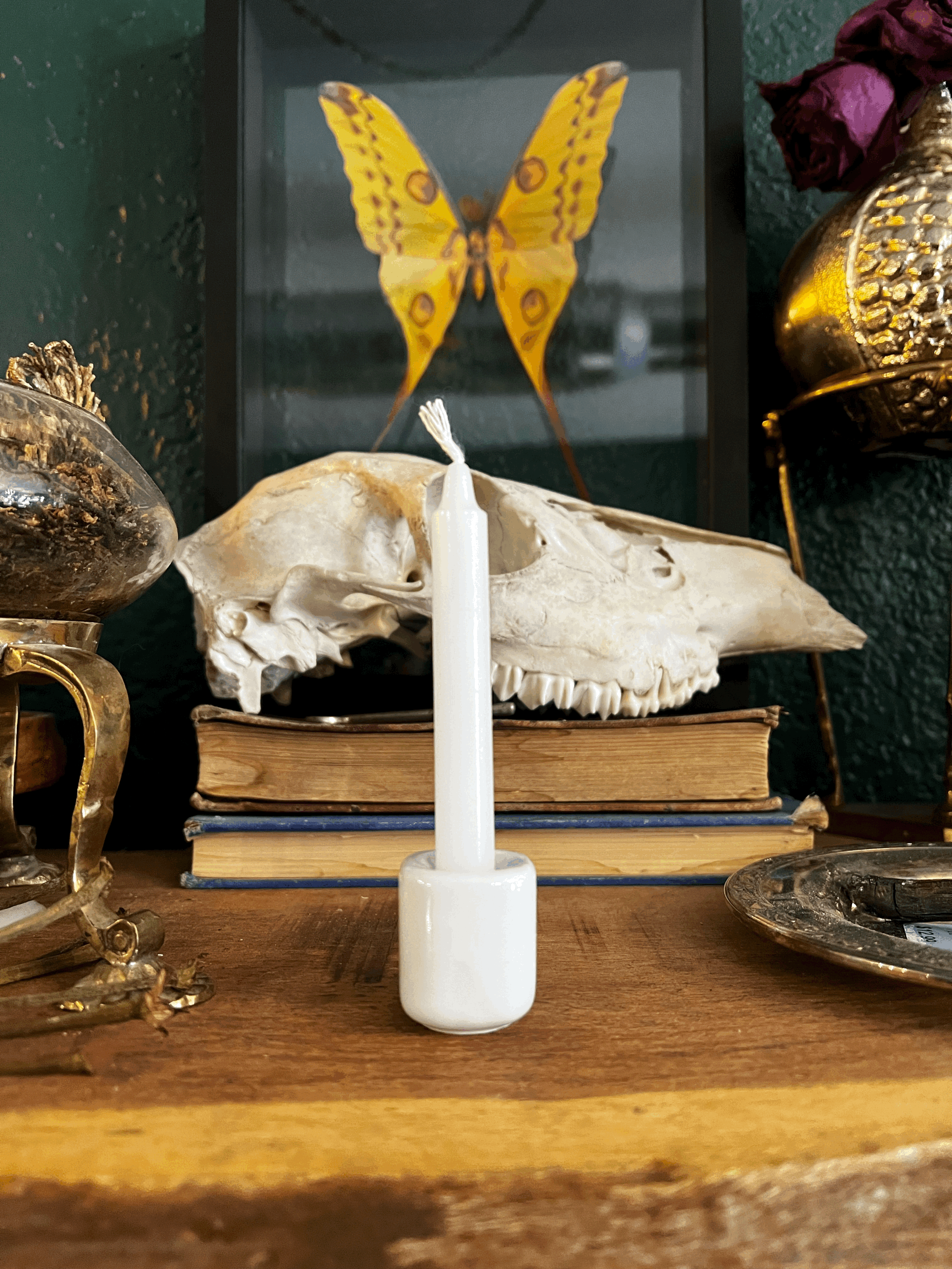 White Ceramic Chime Candle Holder