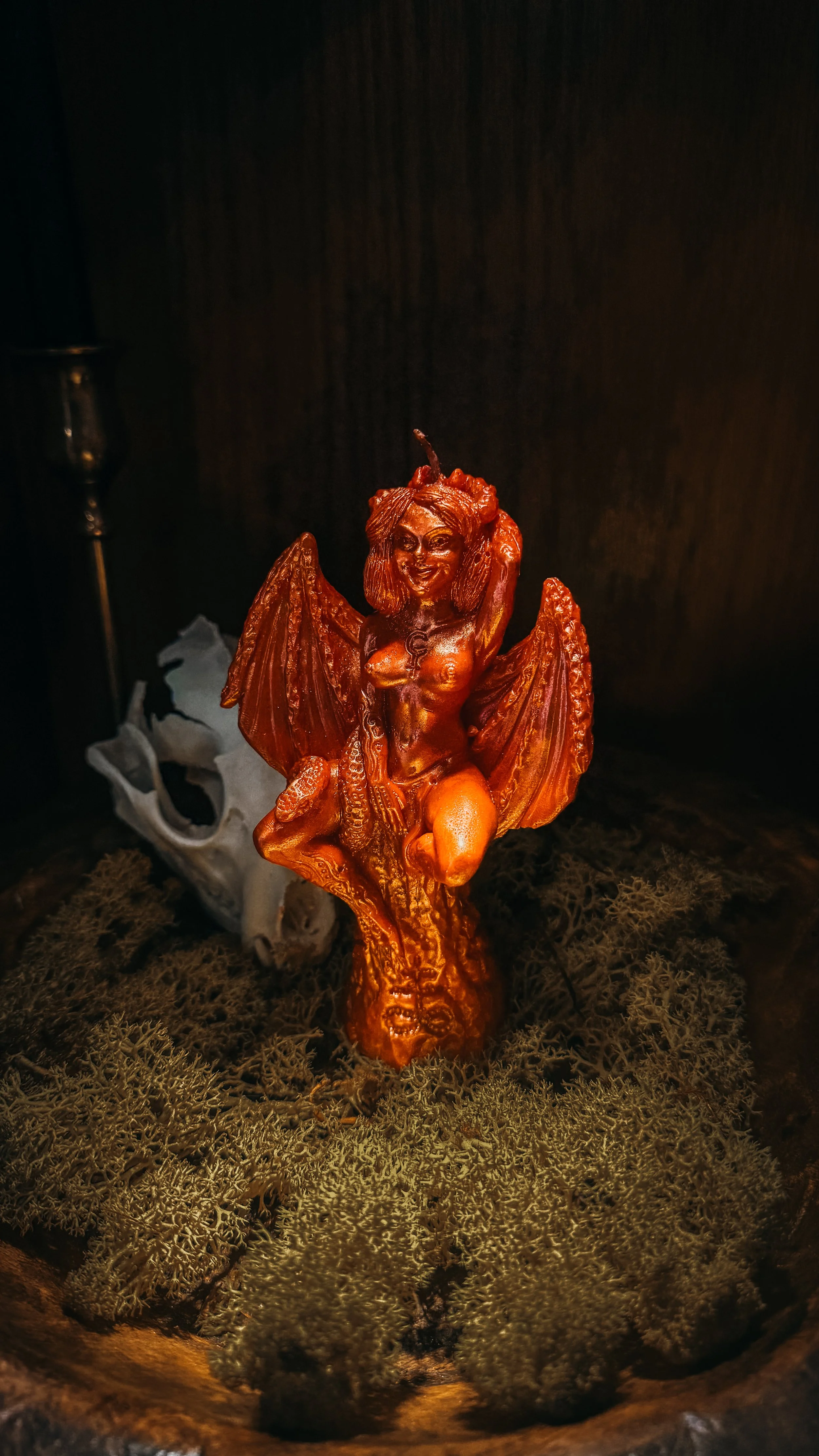 Lilith Figure Candle with Copper Dusting