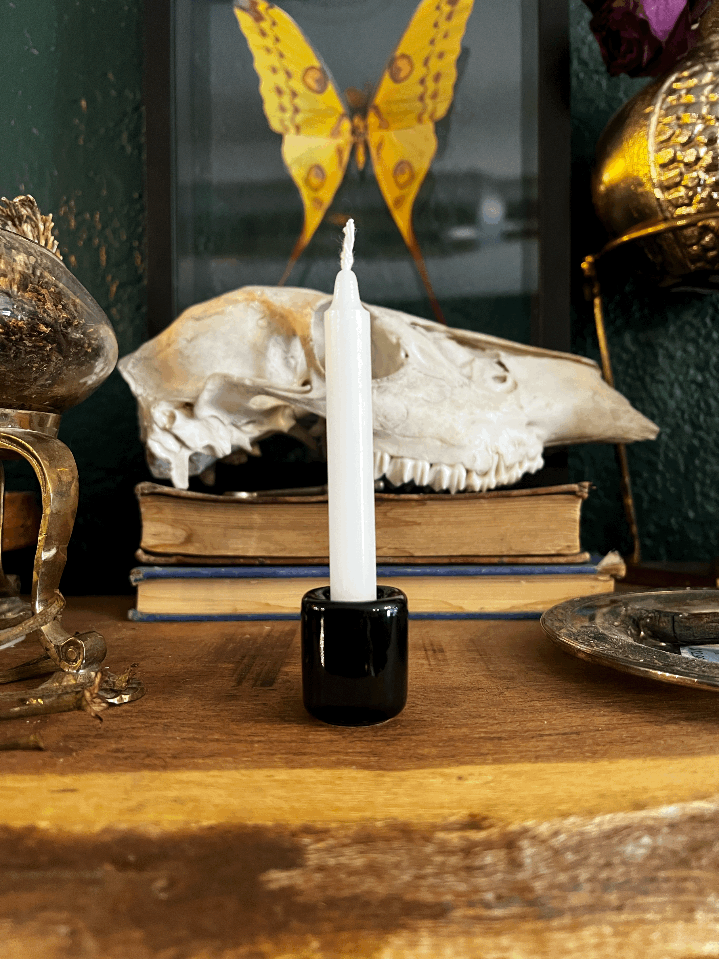 Black Ceramic Chime Candle Holder