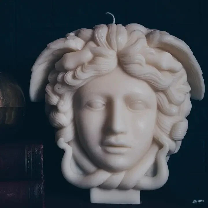 Medusa Bust Figure Candle