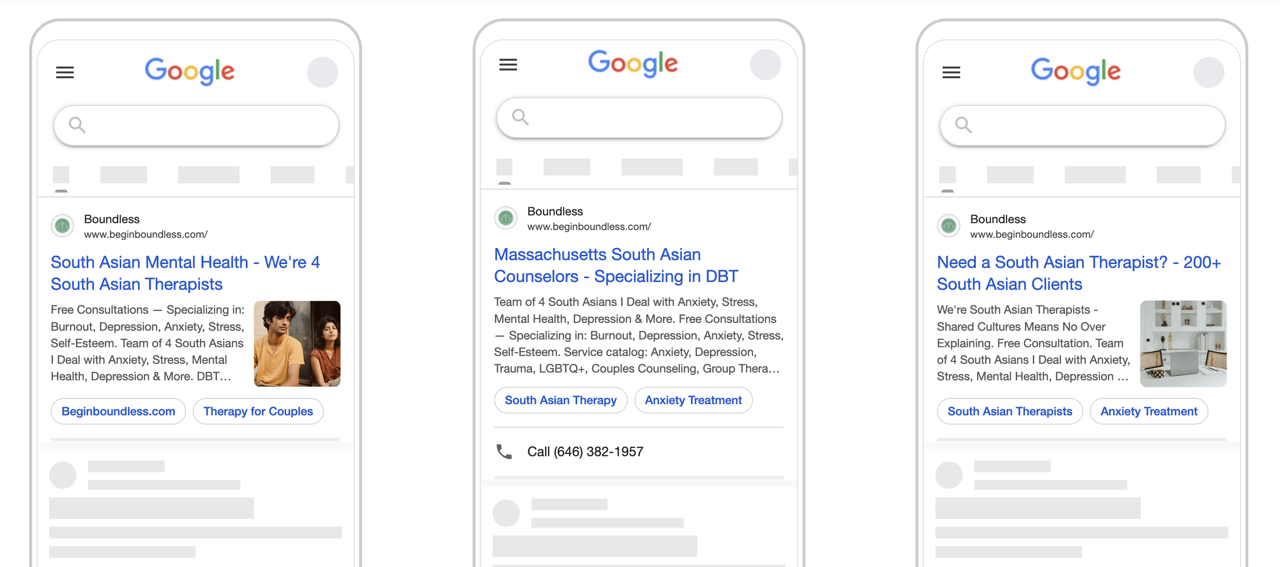 therapist google ads examples