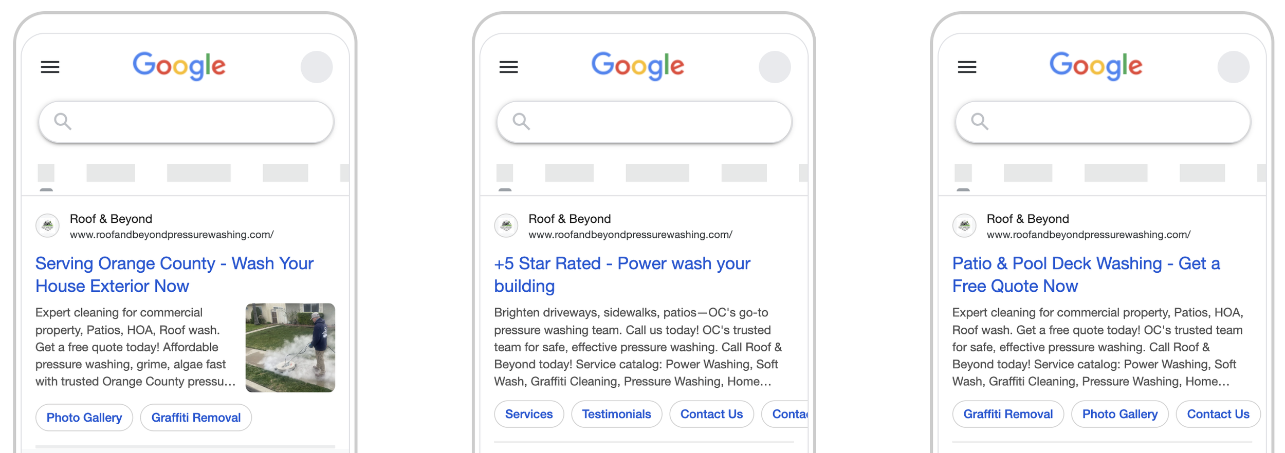 pressure washing google ads