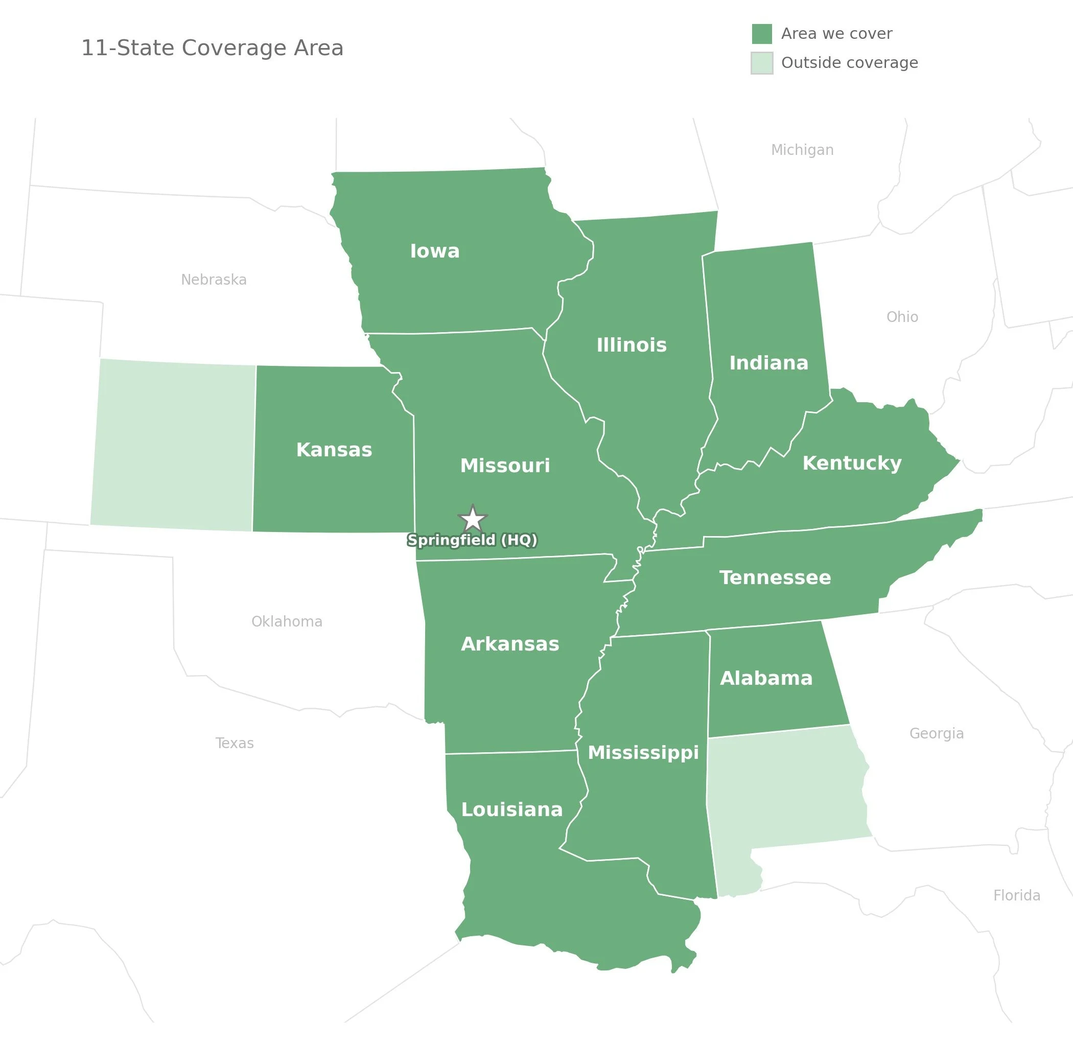 Image of Hood & Company Territory Map.
