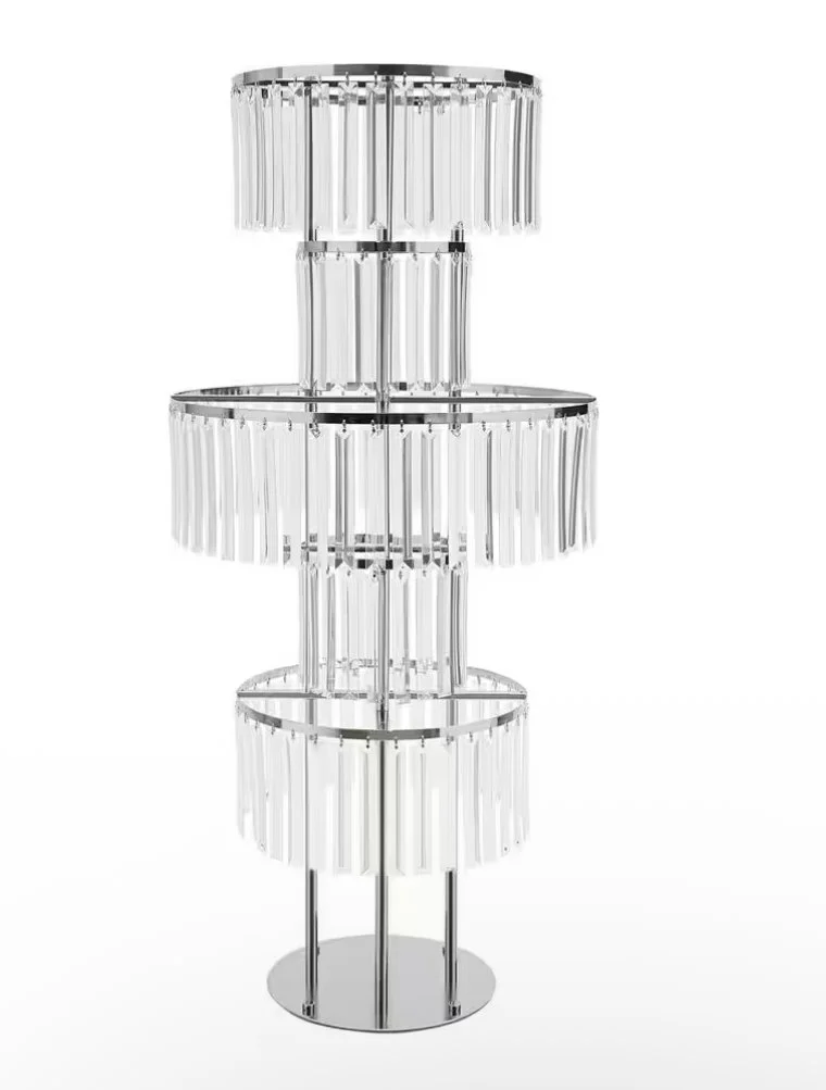 Silver Cascading Chandelier Centerpiece