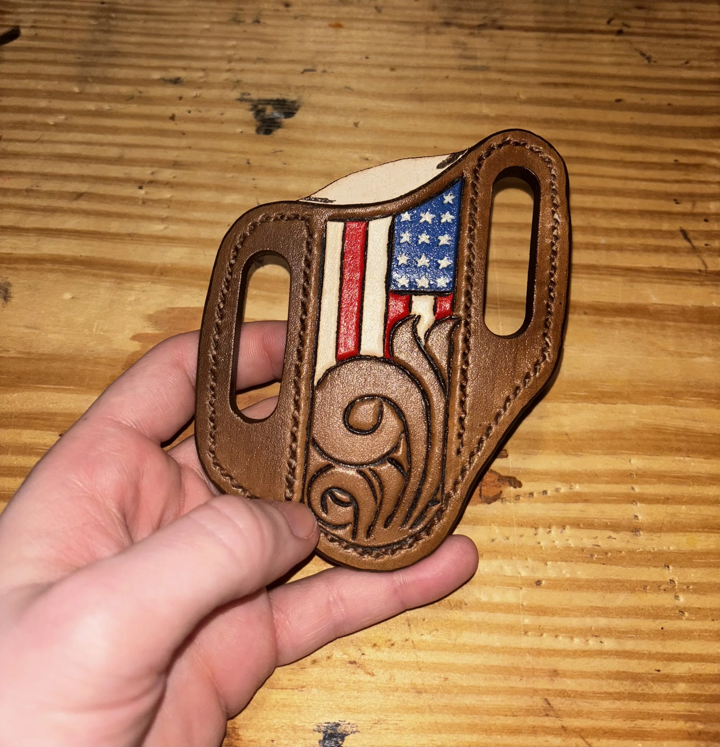 Tooled American Flag Sheath