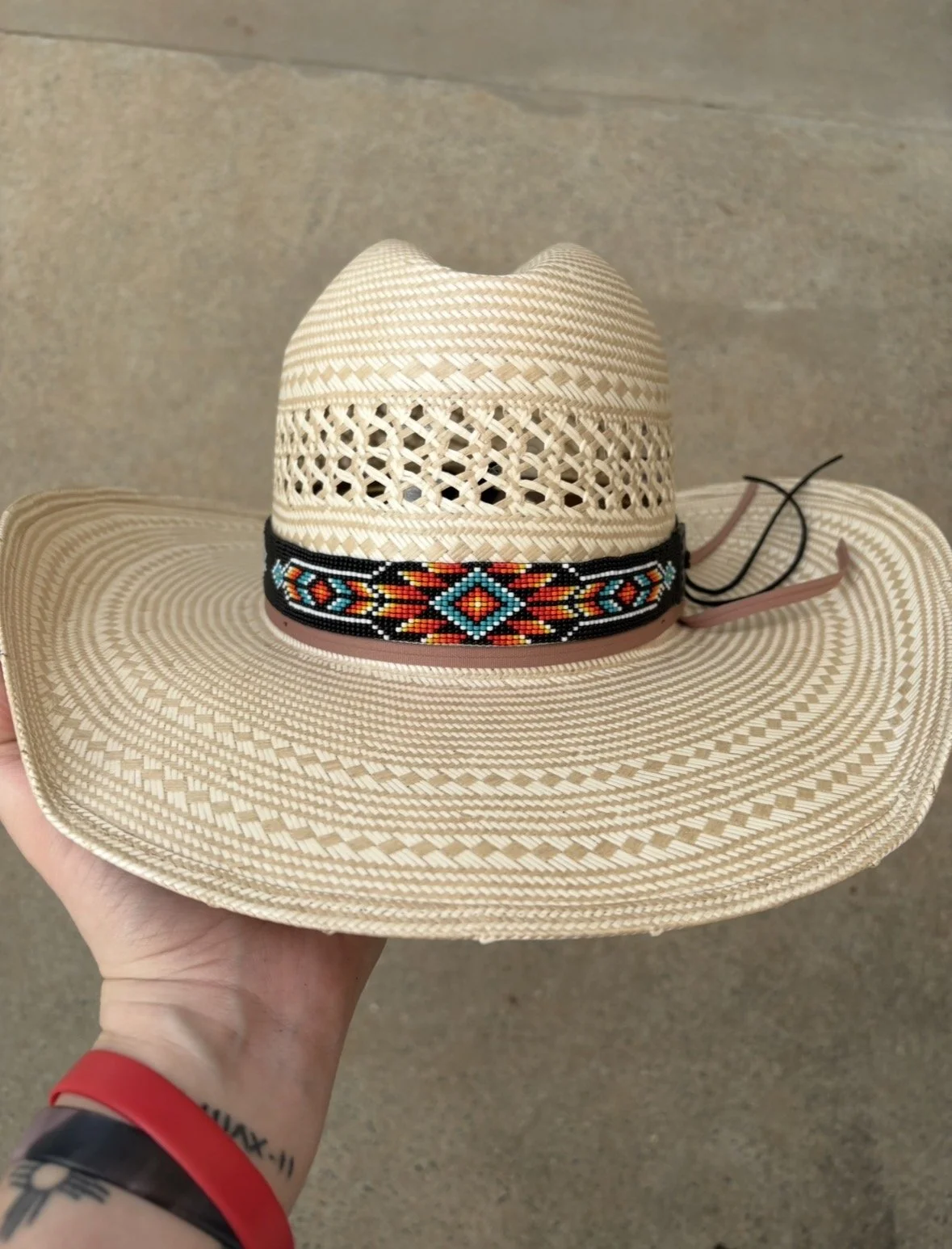 Desert Fire Beaded Hat Band