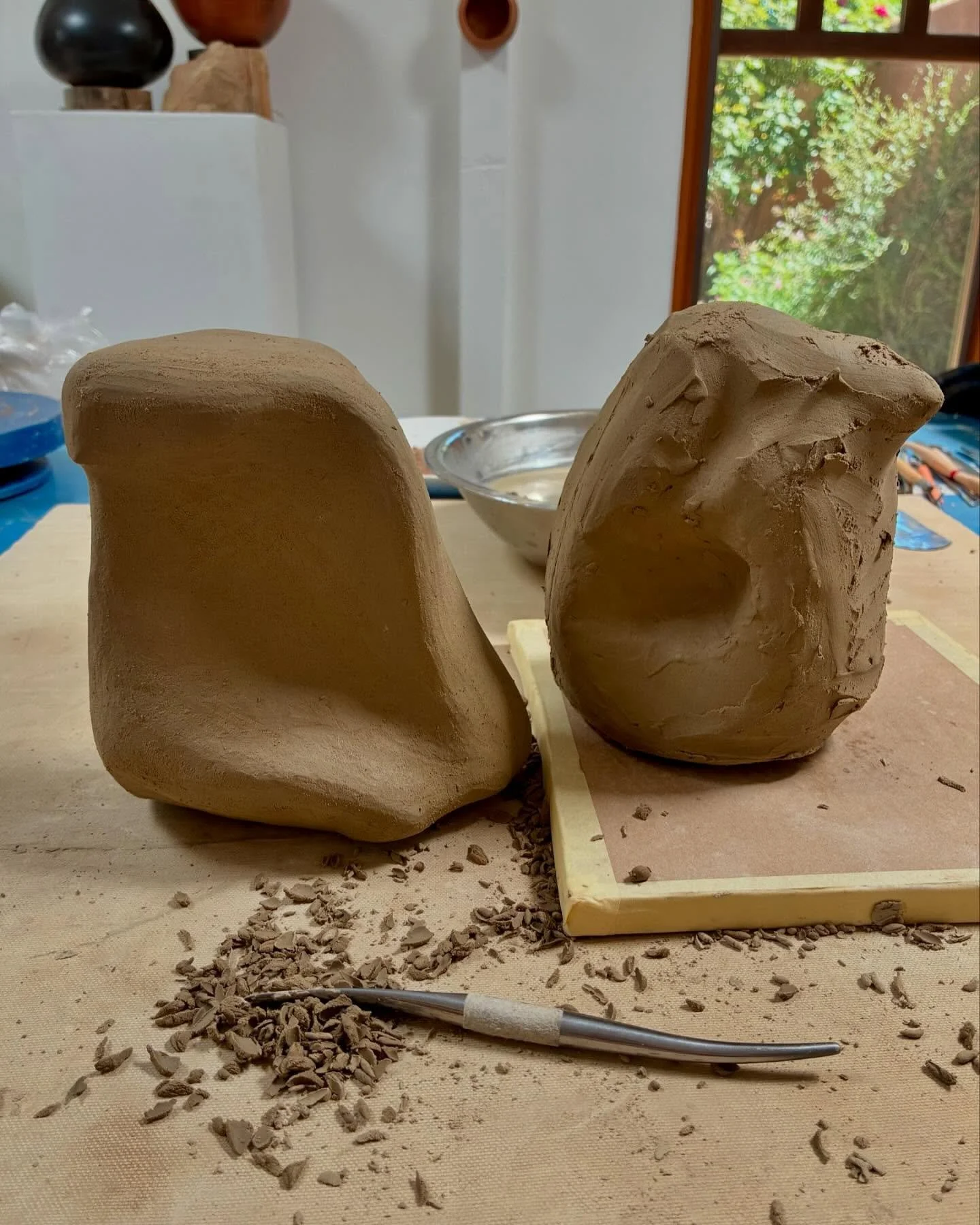 (re)sculpting earth. hand gathered local clay - in process. shaping. sanding. polishing. firing. each step of the way has me following curves &amp; crevices that create lines that invite the play of Light &hellip;.