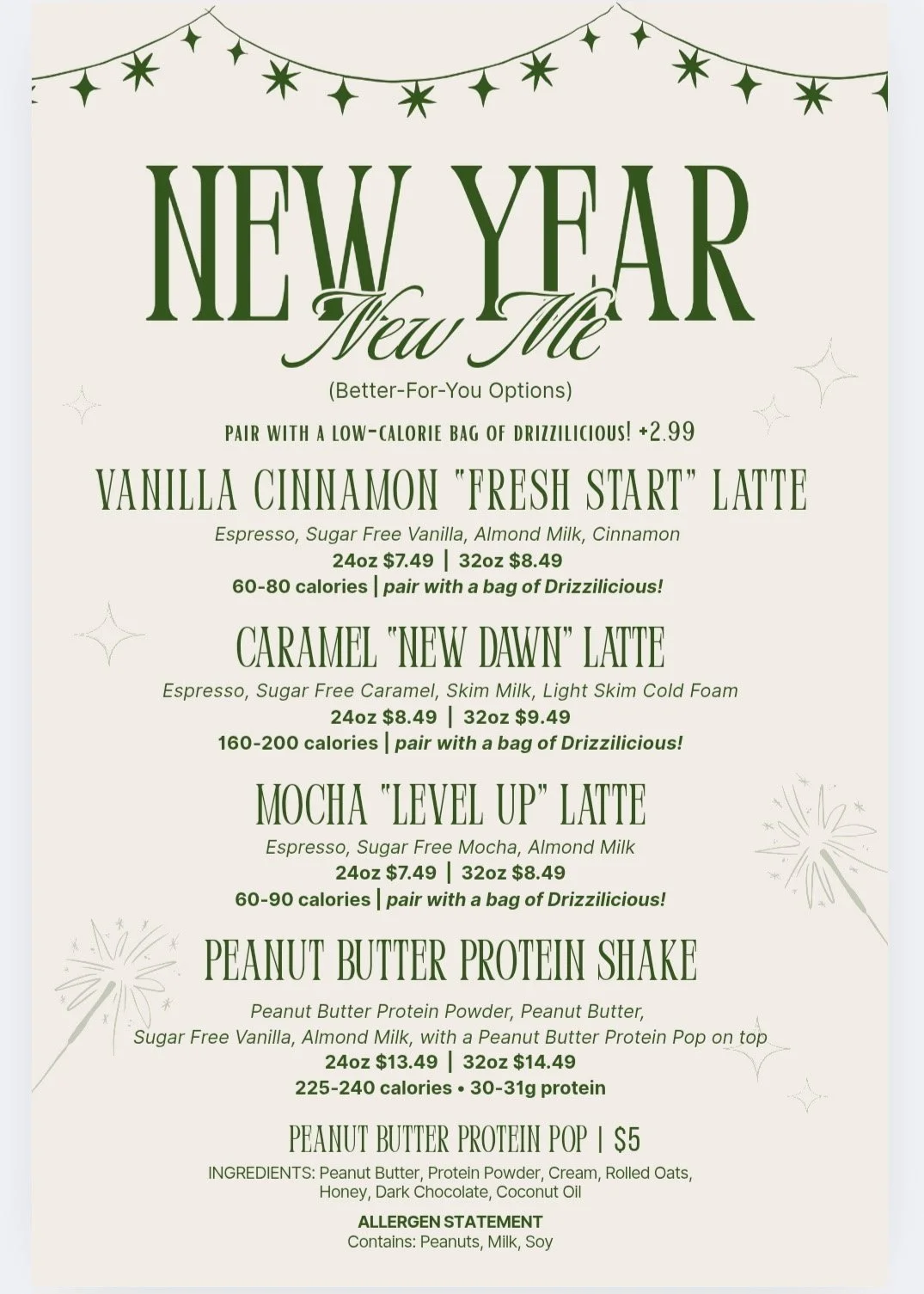 New Year New Me Menu