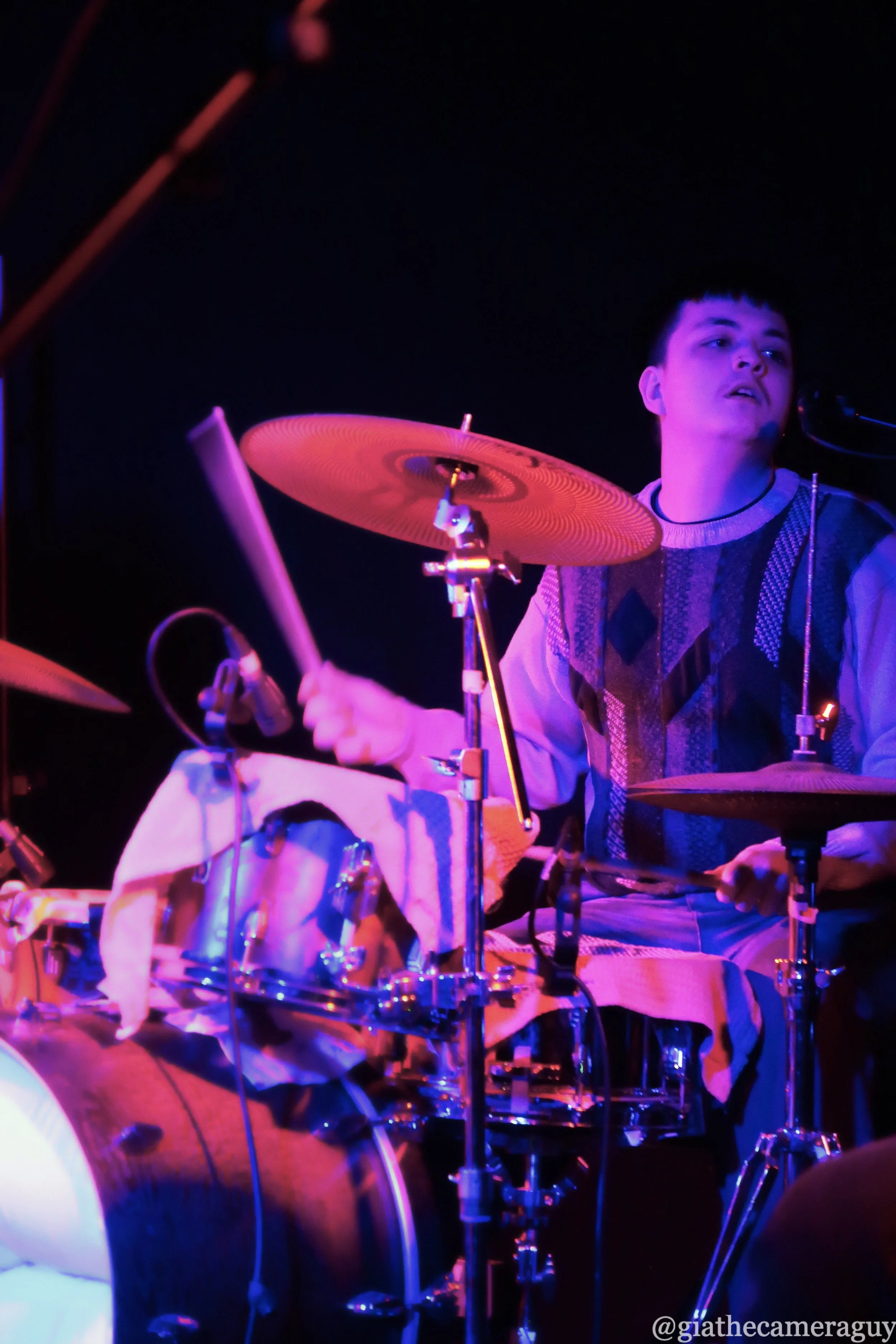 Drummer at a sensory friendly gig.