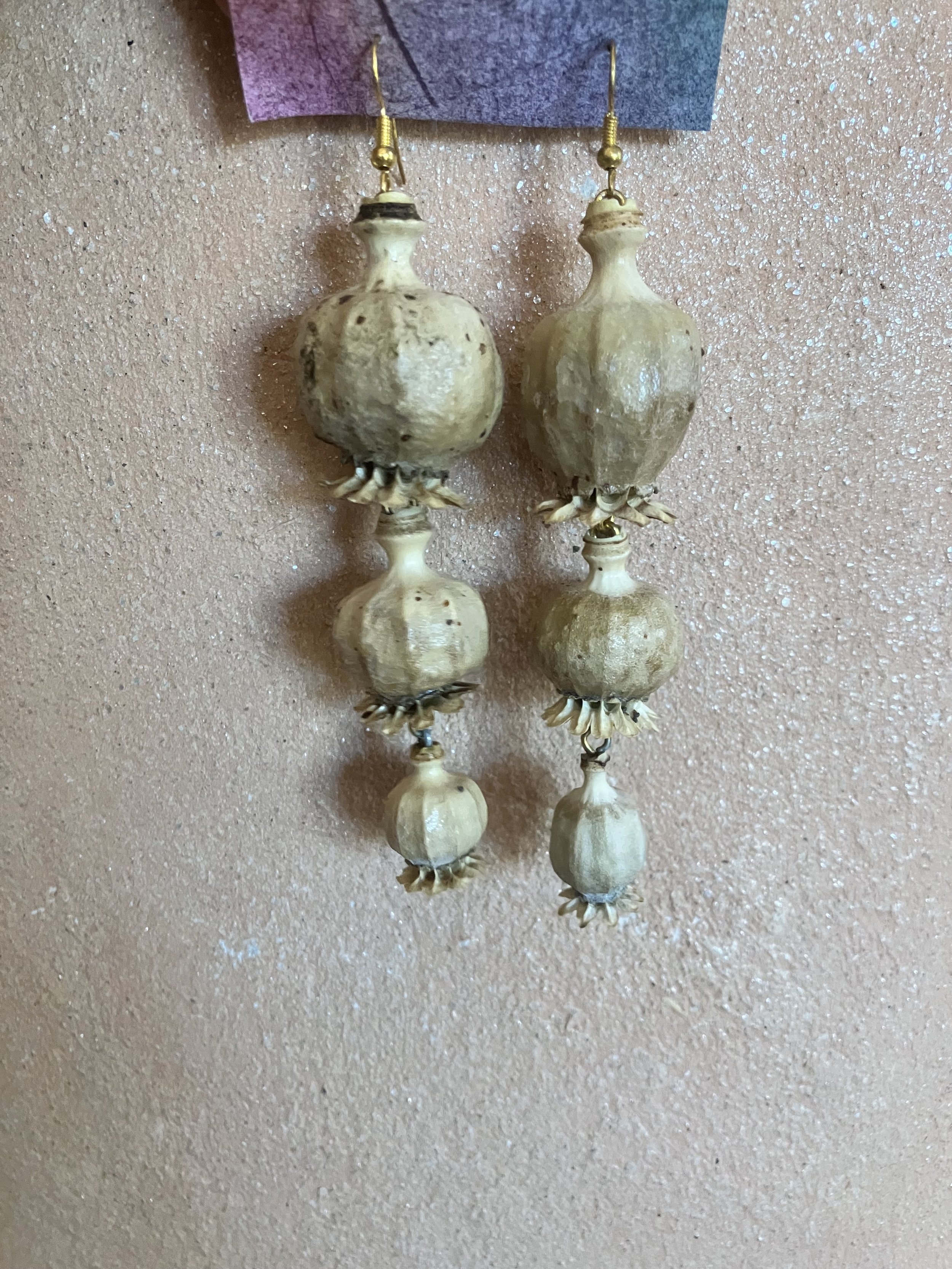 Triple Poppy Pod Earrings