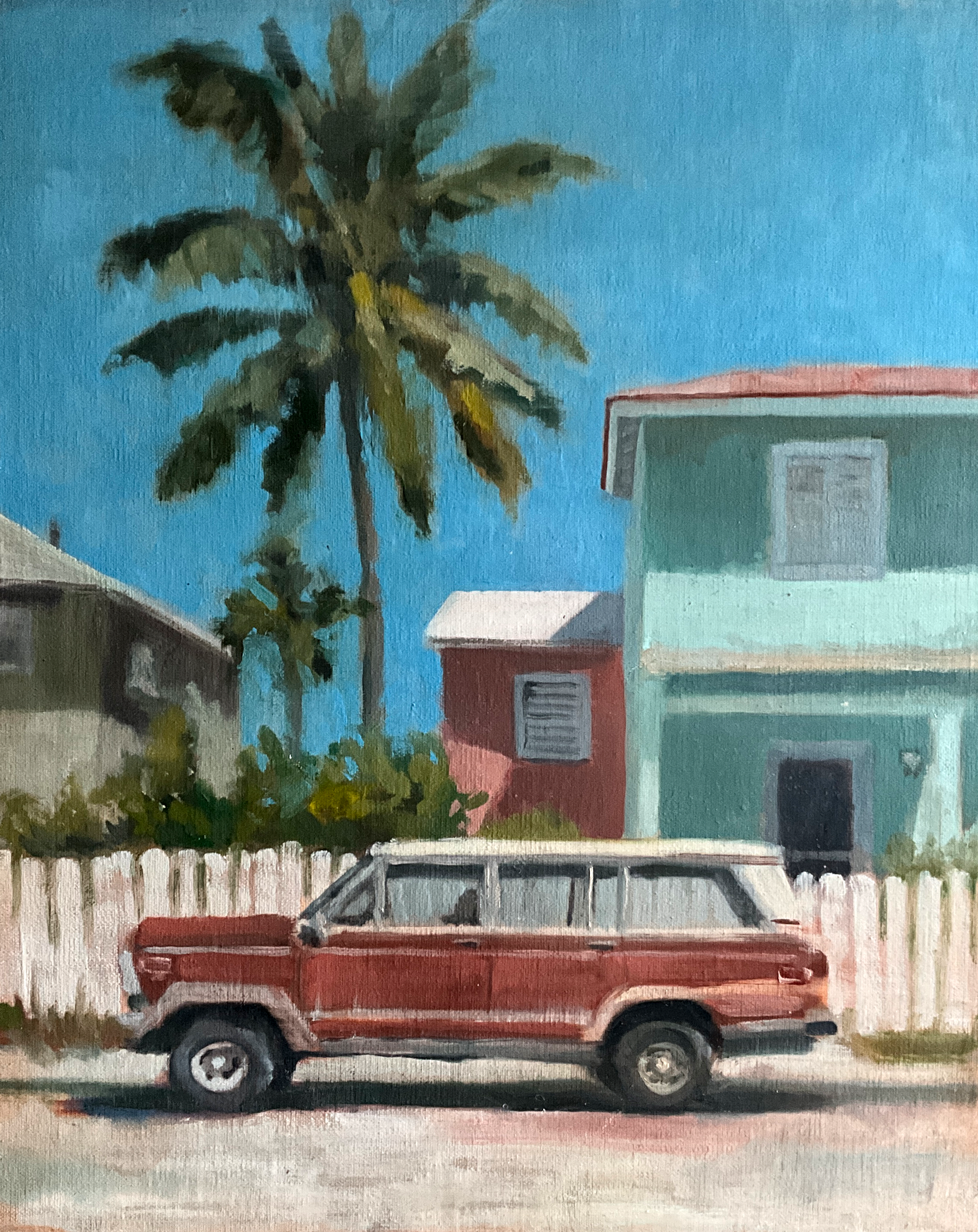Midday on Palmetto Drive No.18 Oil on Linen Panel 11"x14"