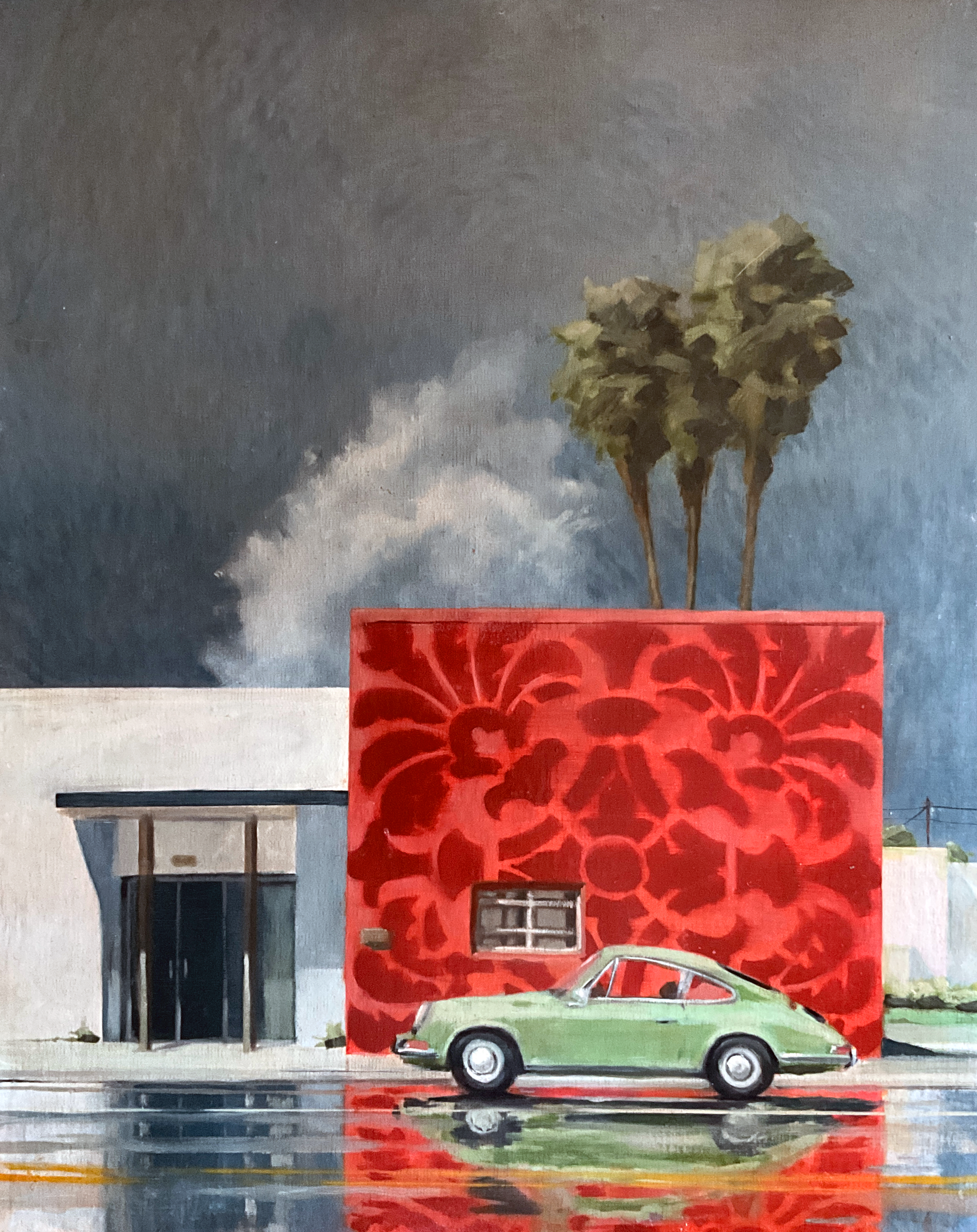 Storm Passing on Valencia Drive No. 21 Oil on Linen Panel 16"x20" 