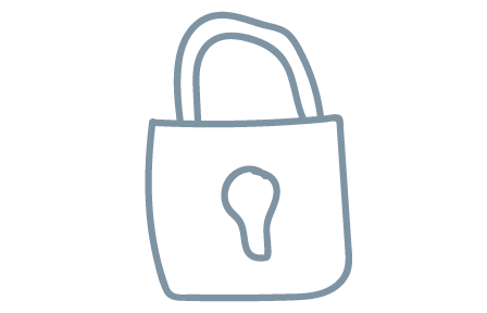 A simple line drawing of a padlock with a keyhole.
