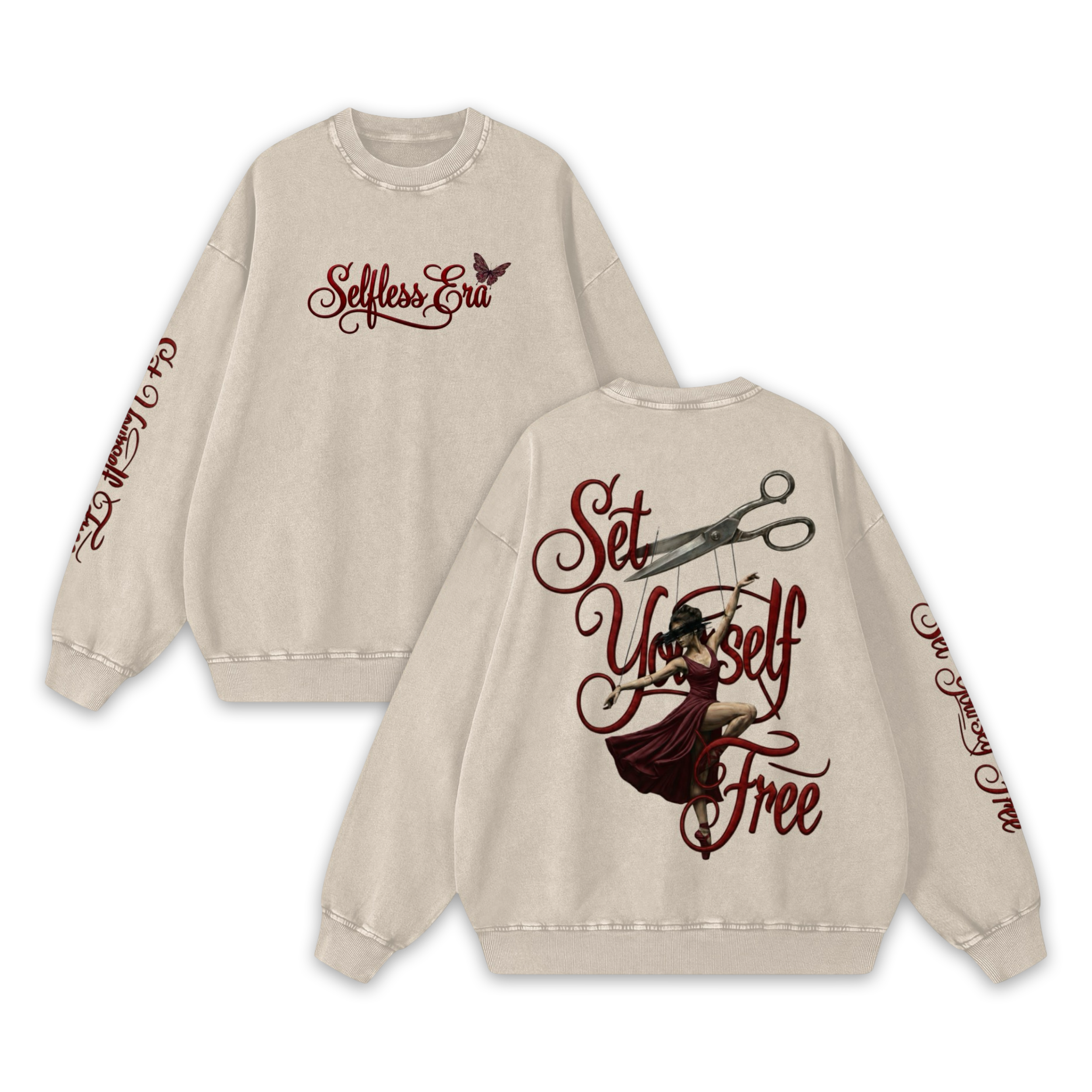 Set Yourself Free Snow Washed Oversized Sweatshirt