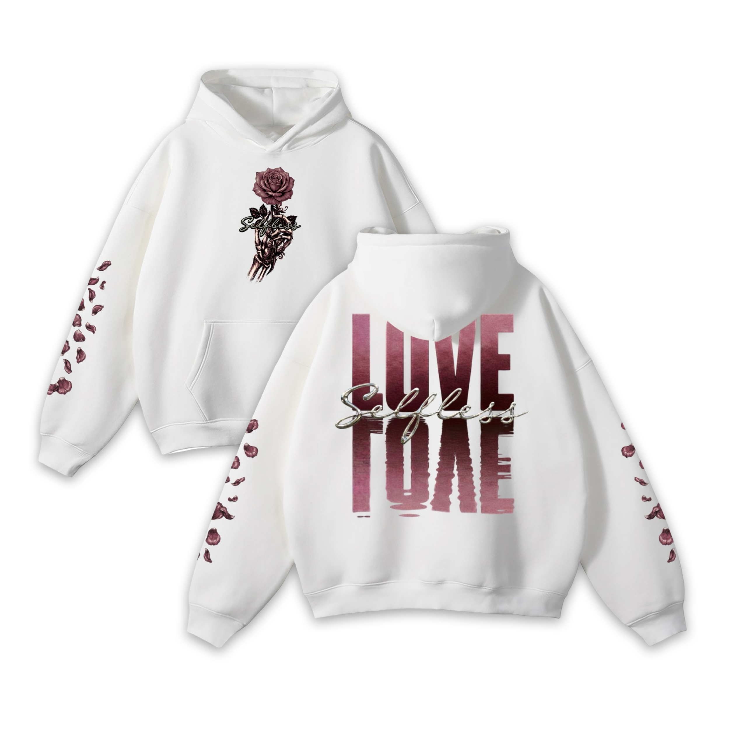 Selfless Love (Mauve) Oversized Fleeced Hoodie