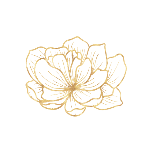 Gold floral drawing representing online intimacy and relationship mentorship session