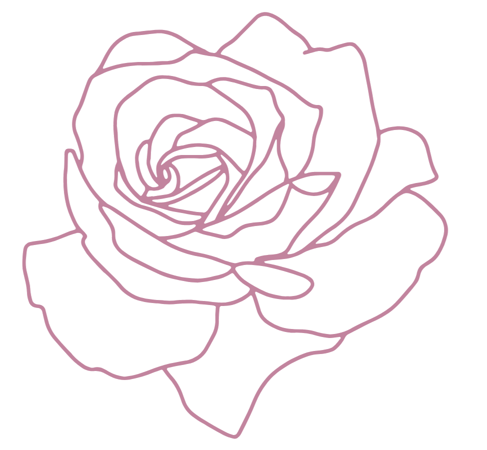 Minimal line art rose used as a decorative divider on the intimacy coaching page