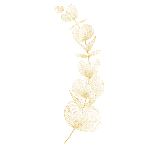 Gold decorative branch with leaves representing a relaxed woman with a regulated nervous system
