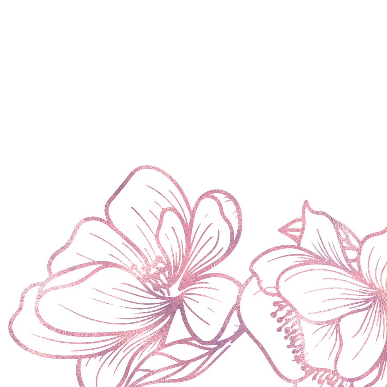 Pink glittery flower outline