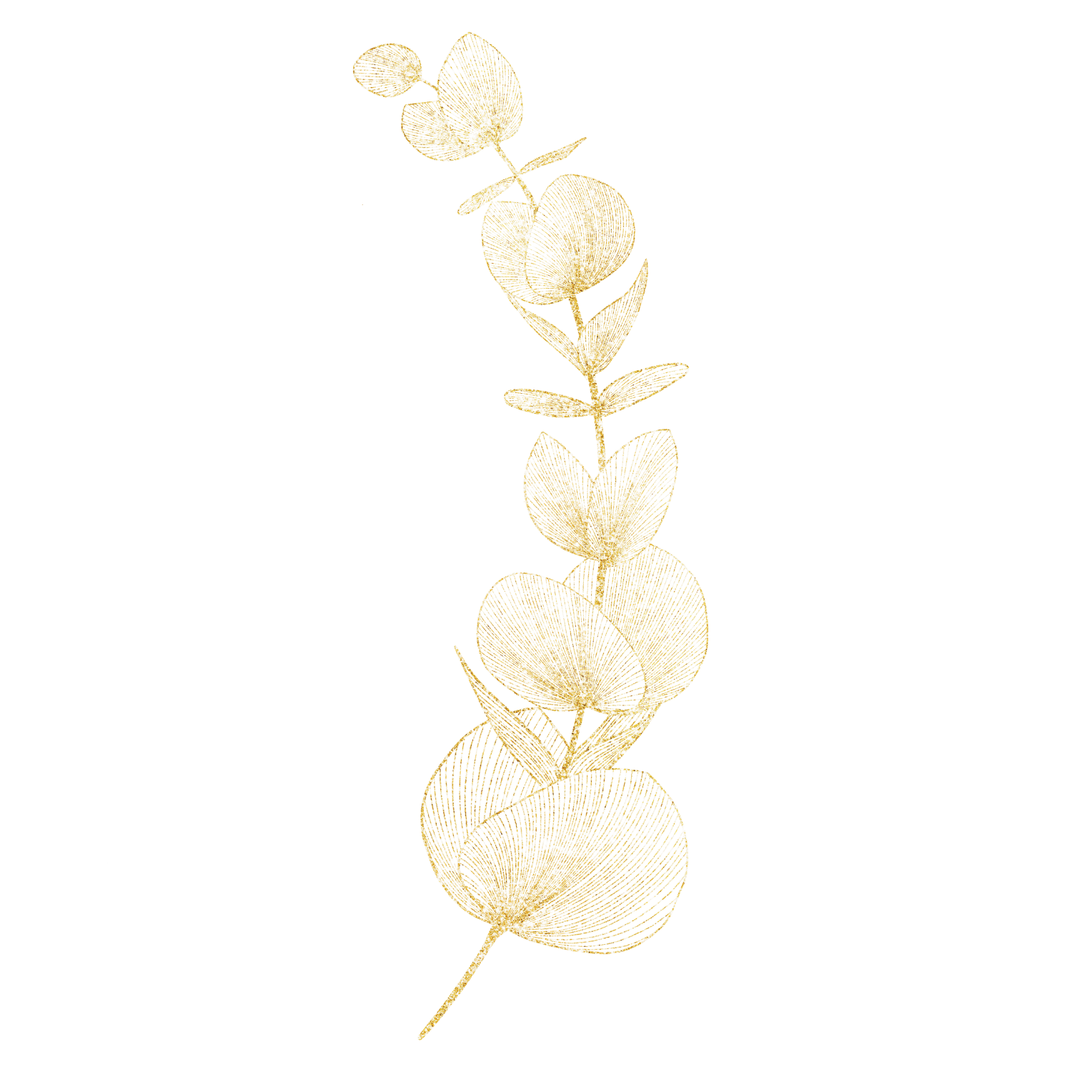 Gold decorative branch with leaves