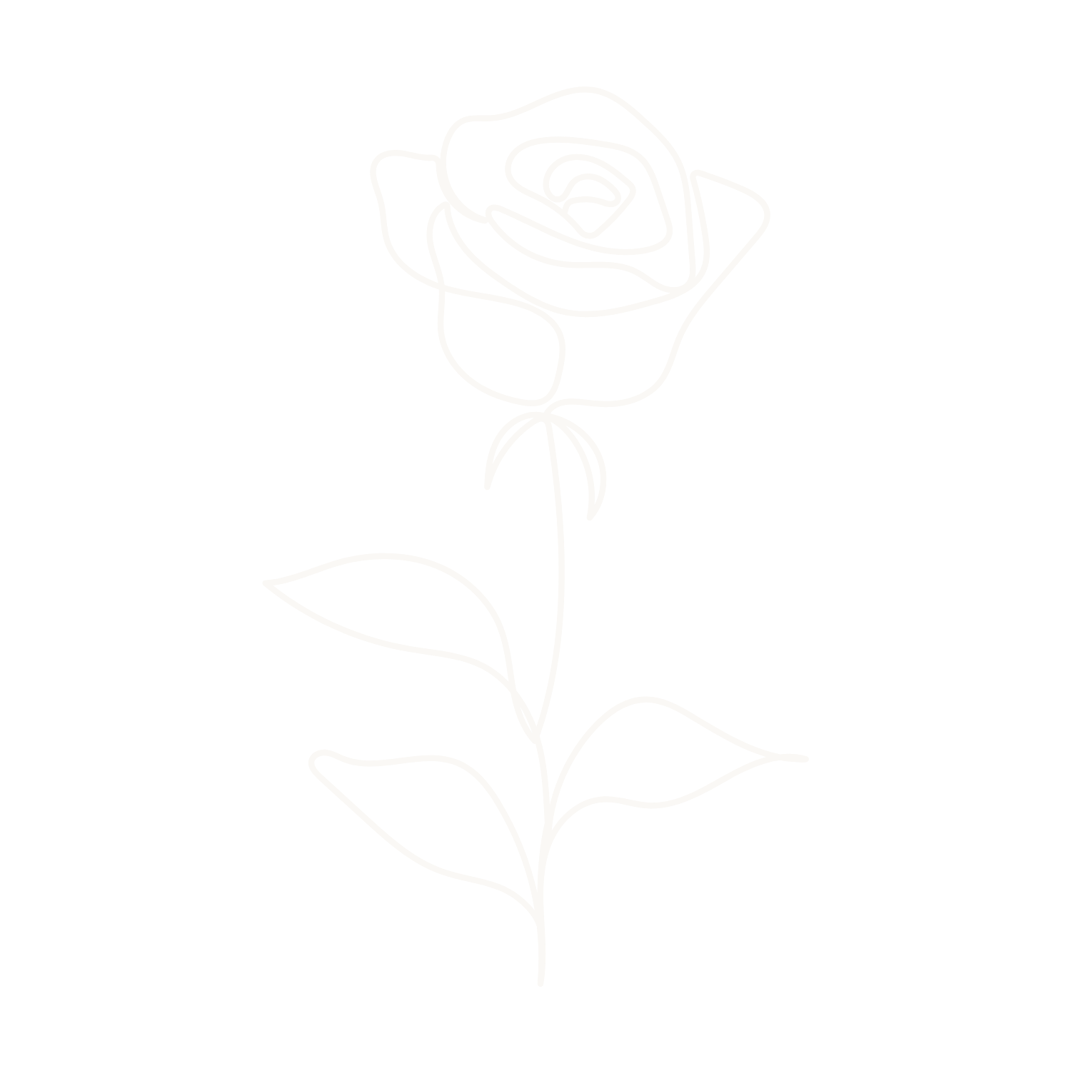 Minimal rose line illustration used as a visual accent on the embodiment coaching page.