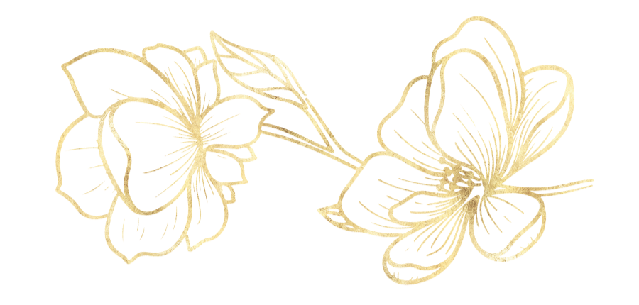 Paired floral line illustration symbolising polarity, connection, and relational dynamics