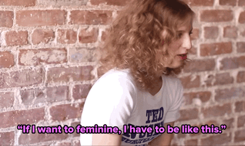 Woman discussing performing femininity