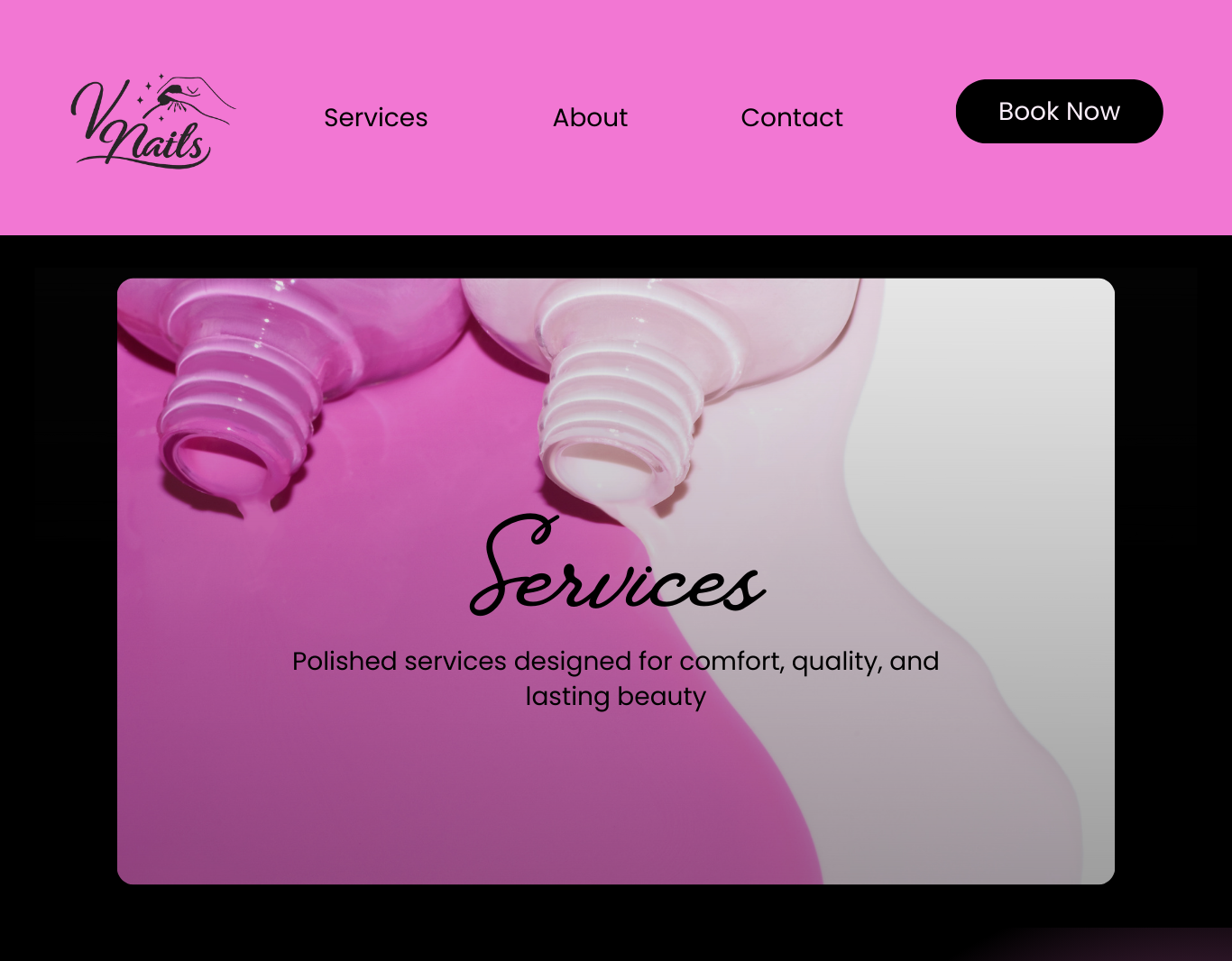Visual services overview used to introduce nail salon offerings and guide users toward confident booking decisions