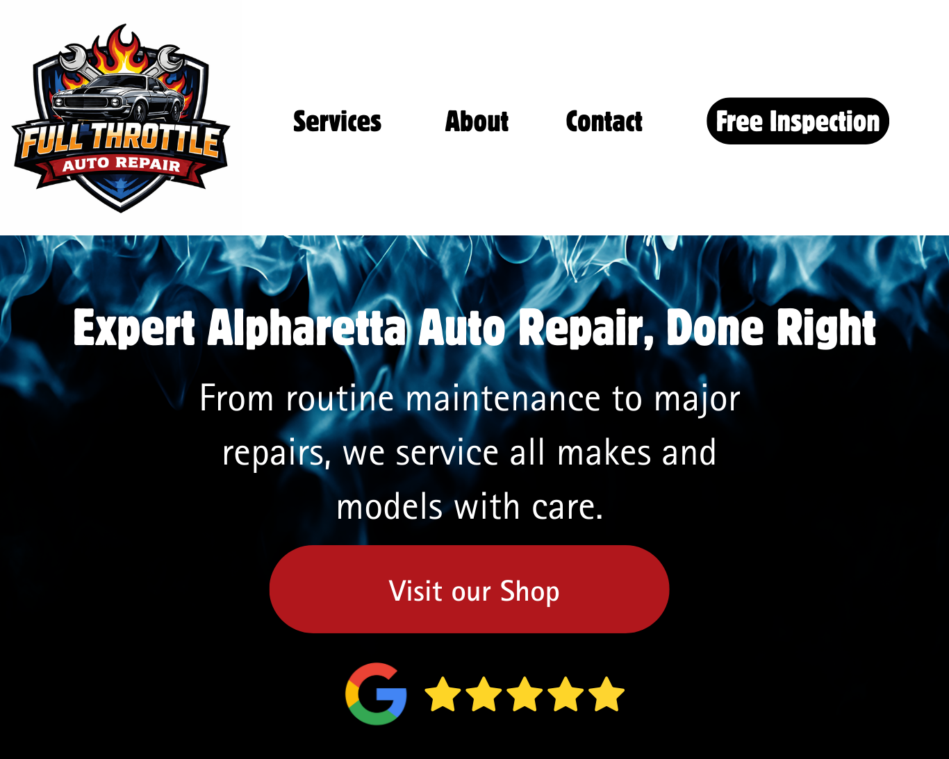 Automotive repair homepage strategy demonstrating trust-first messaging, local SEO targeting, and service-driven conversion paths