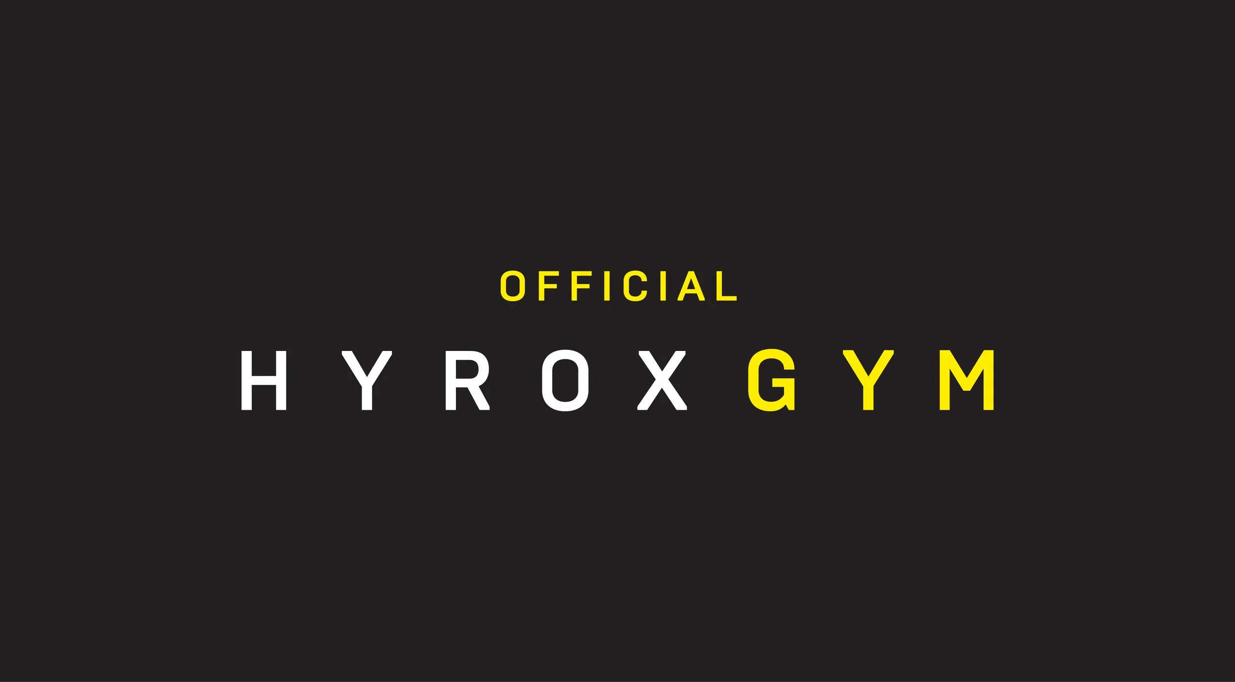 Black background with the words "Official Hydrox Gym" in white and yellow text.
