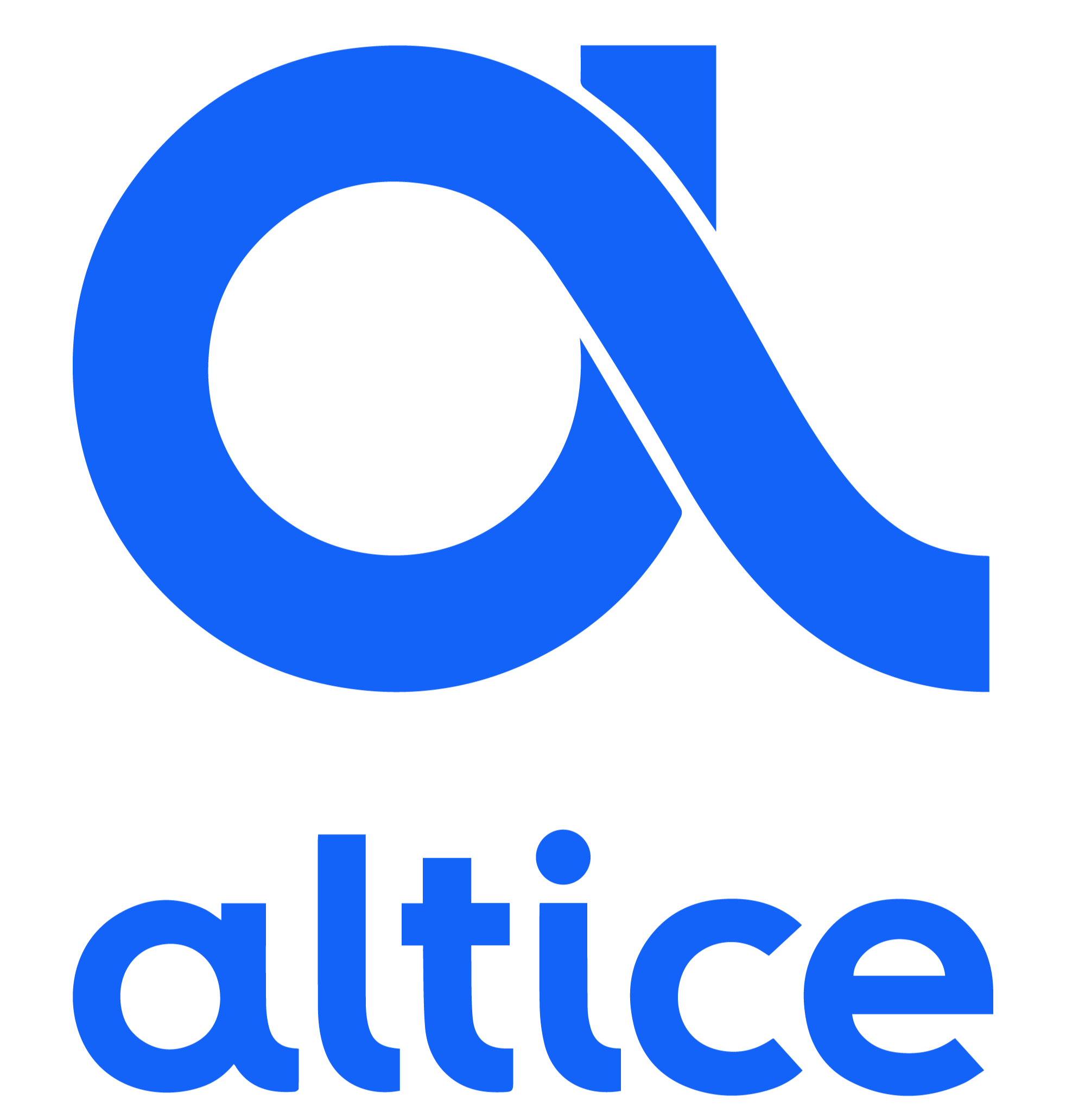 Blue and black logo with a stylized letter 'a' and the word 'altice' beneath it.