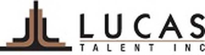 Lucas Talent Inc logo with stylized 'L' in brown and black.