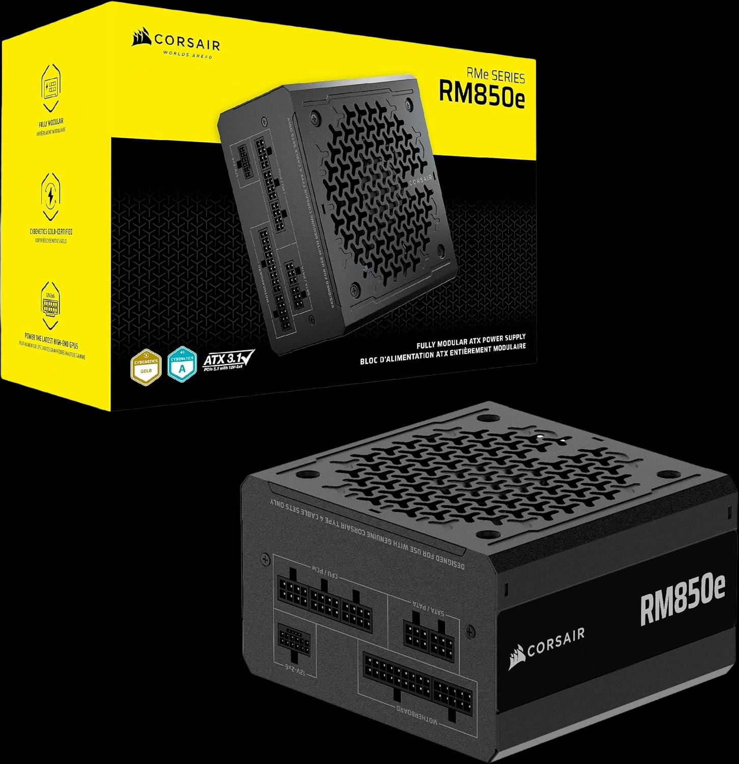 CORSAIR RM850e Cybenetics Gold Modular 850W Power Supply