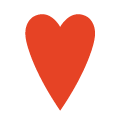 Small brand icon heart in bright red