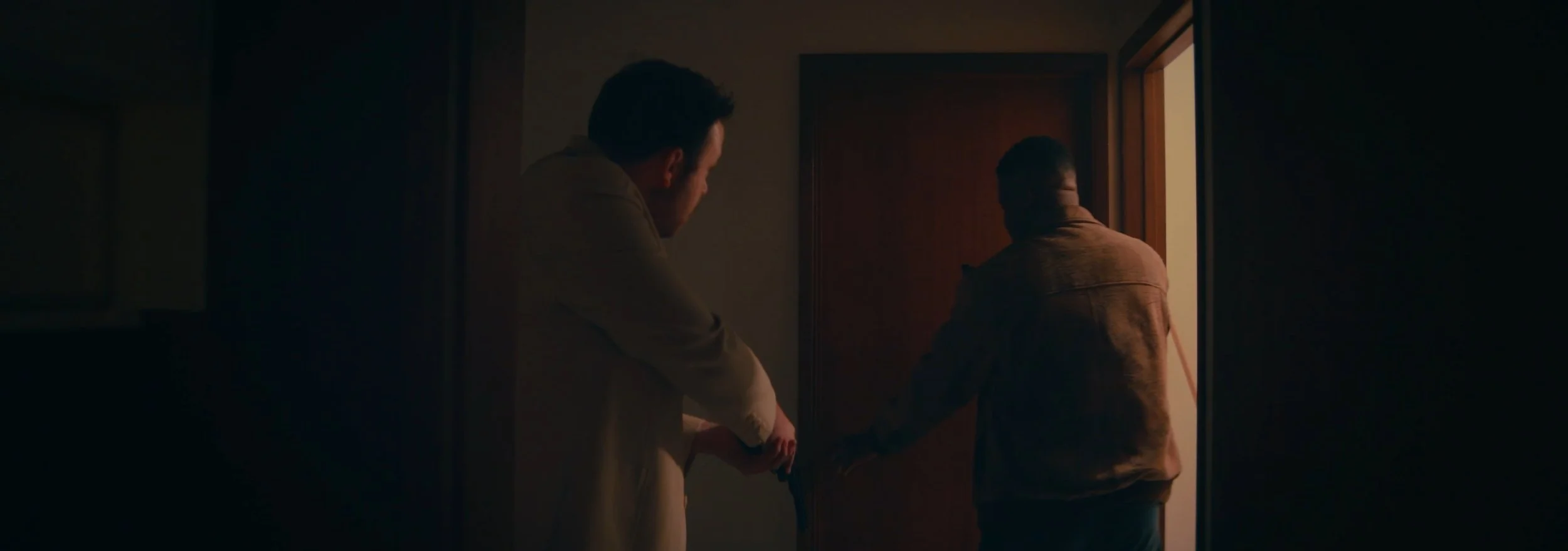 	
there are no squirrels in lethbridge. a still image from the indie film production. directed by conner christmas, starring nick bohle - co written by conner christmas and nick bohle. pictured are actors Daniel Sparks and Griffin Cork.