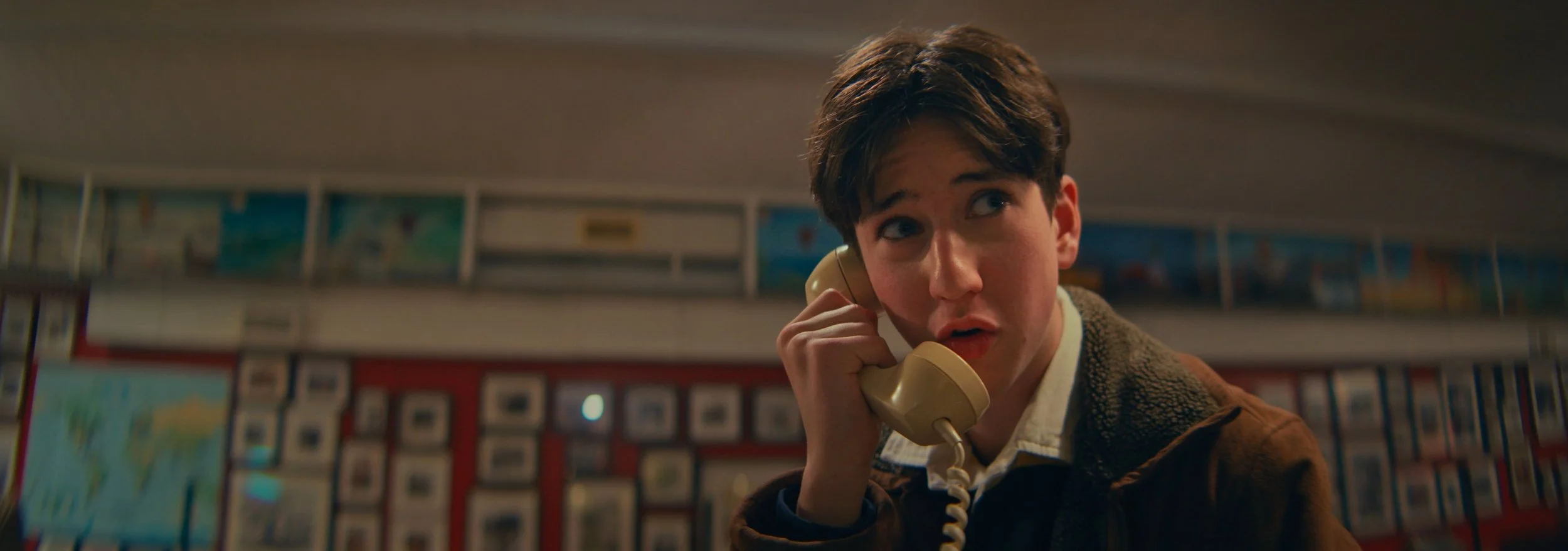 there are no squirrels in lethbridge. a still image from the indie film production. directed by conner christmas, starring nick bohle  pictured is actor Luke McManus-Hubler at Evelyn's Memory Lane in High River, Alberta