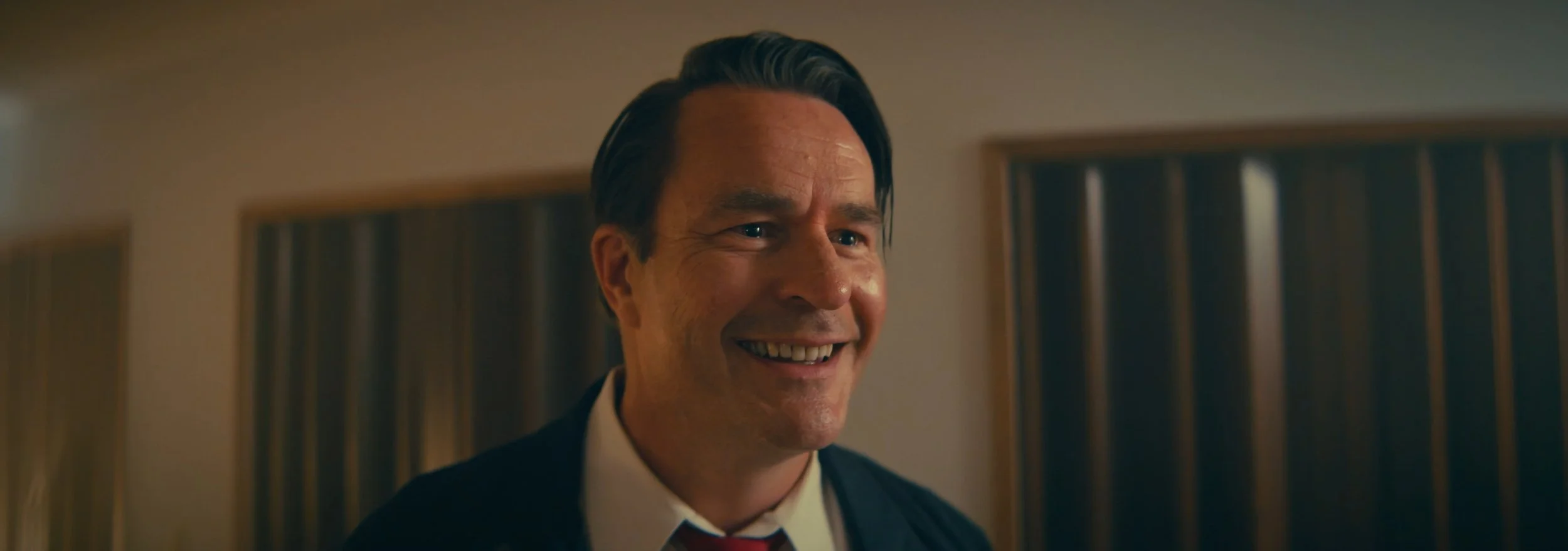 there are no squirrels in lethbridge. a still image from the indie film production. directed by conner christmas, starring nick bohle - co written by conner christmas and nick bohle. pictured is actor Rick Koy from Calgary, Alberta